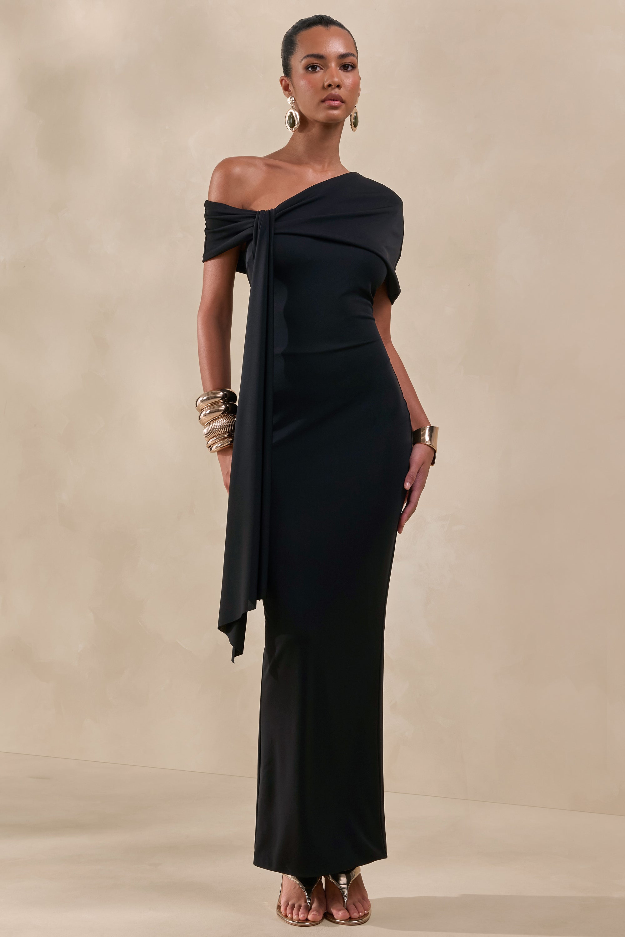 CL137866001 - Esalina _ Black Asymmetric-Neck Maxi Dress With Sash1.jpg