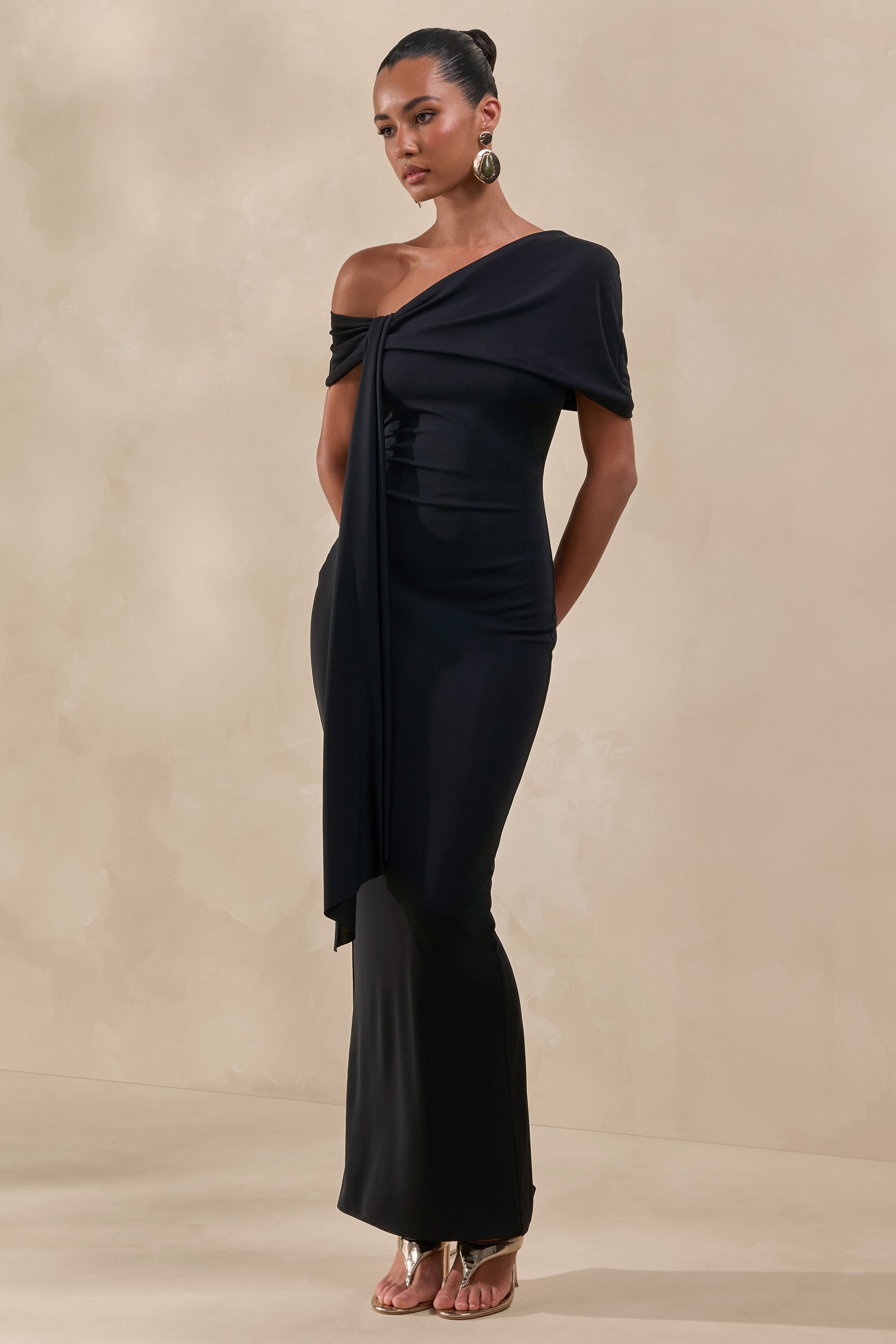 CL137866001 - Esalina _ Black Asymmetric-Neck Maxi Dress With Sash2.jpg