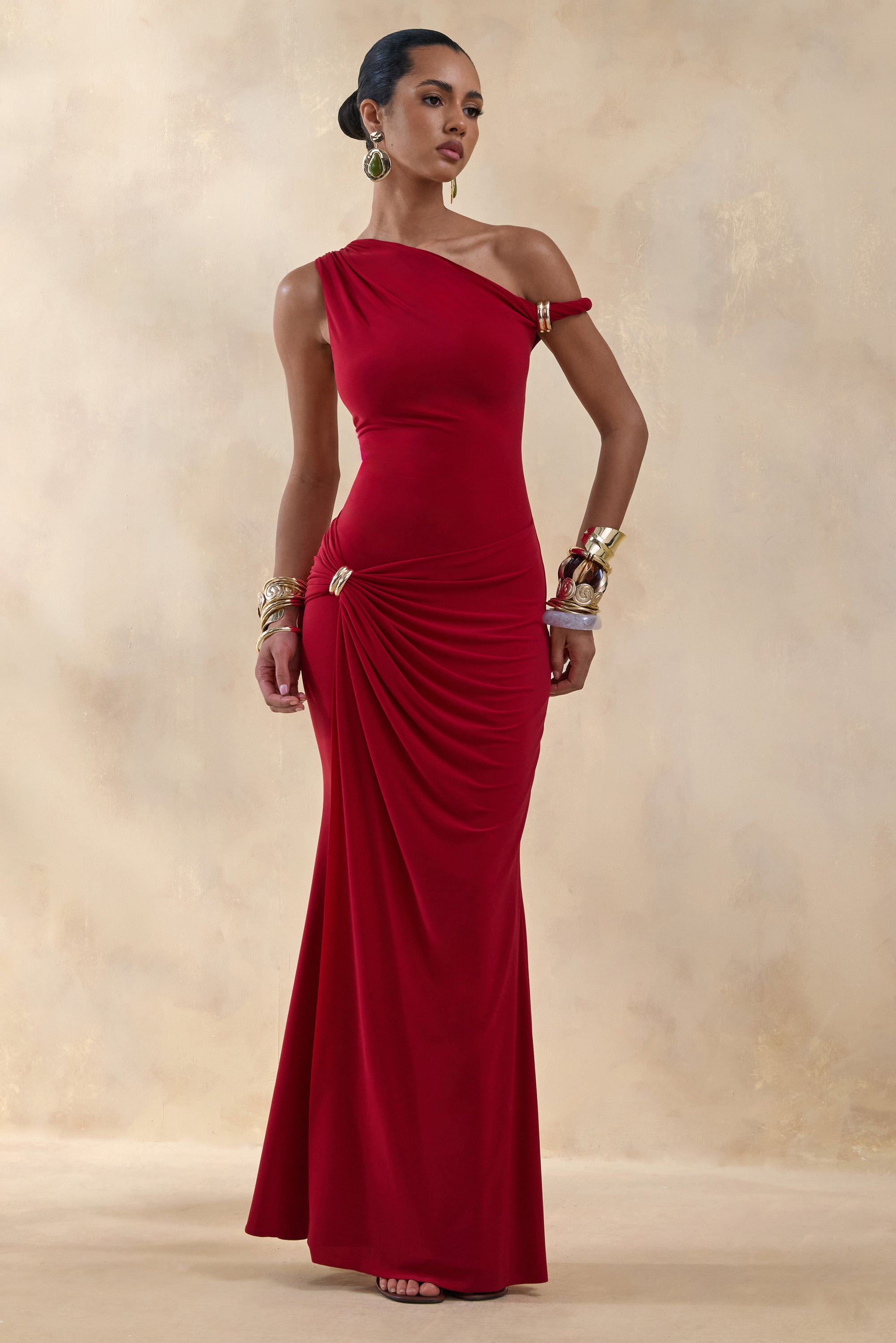 ECM_HR_CL137871100 - Caelia | Red Asymmetric-Neck Maxi Dress With Gold-Detailing And Sash 1.jpg