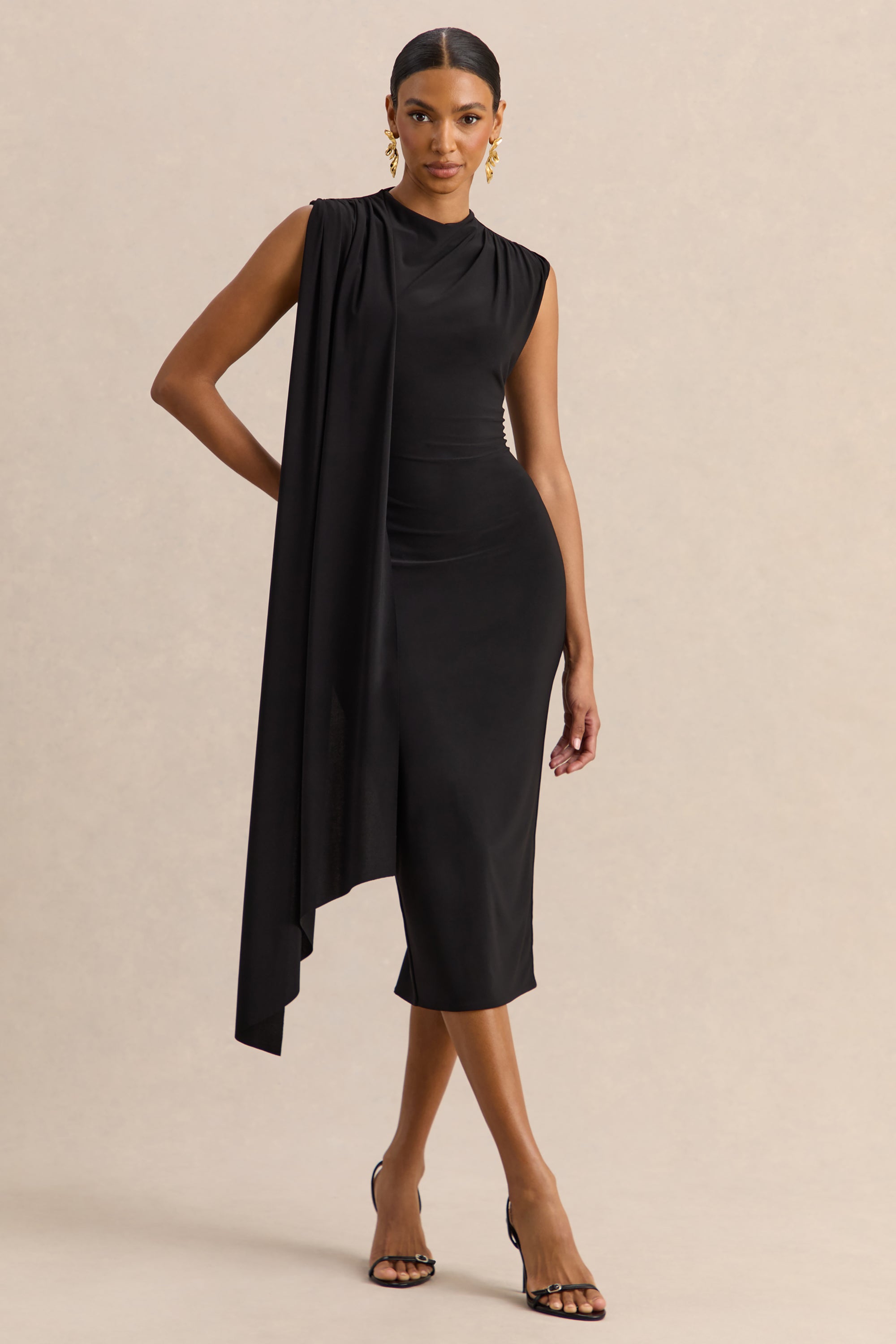 ECM_HR_CL137883001----Oleandra---Black-High-Neck-Midi-Dress-With-Draped-Detail-1.jpg