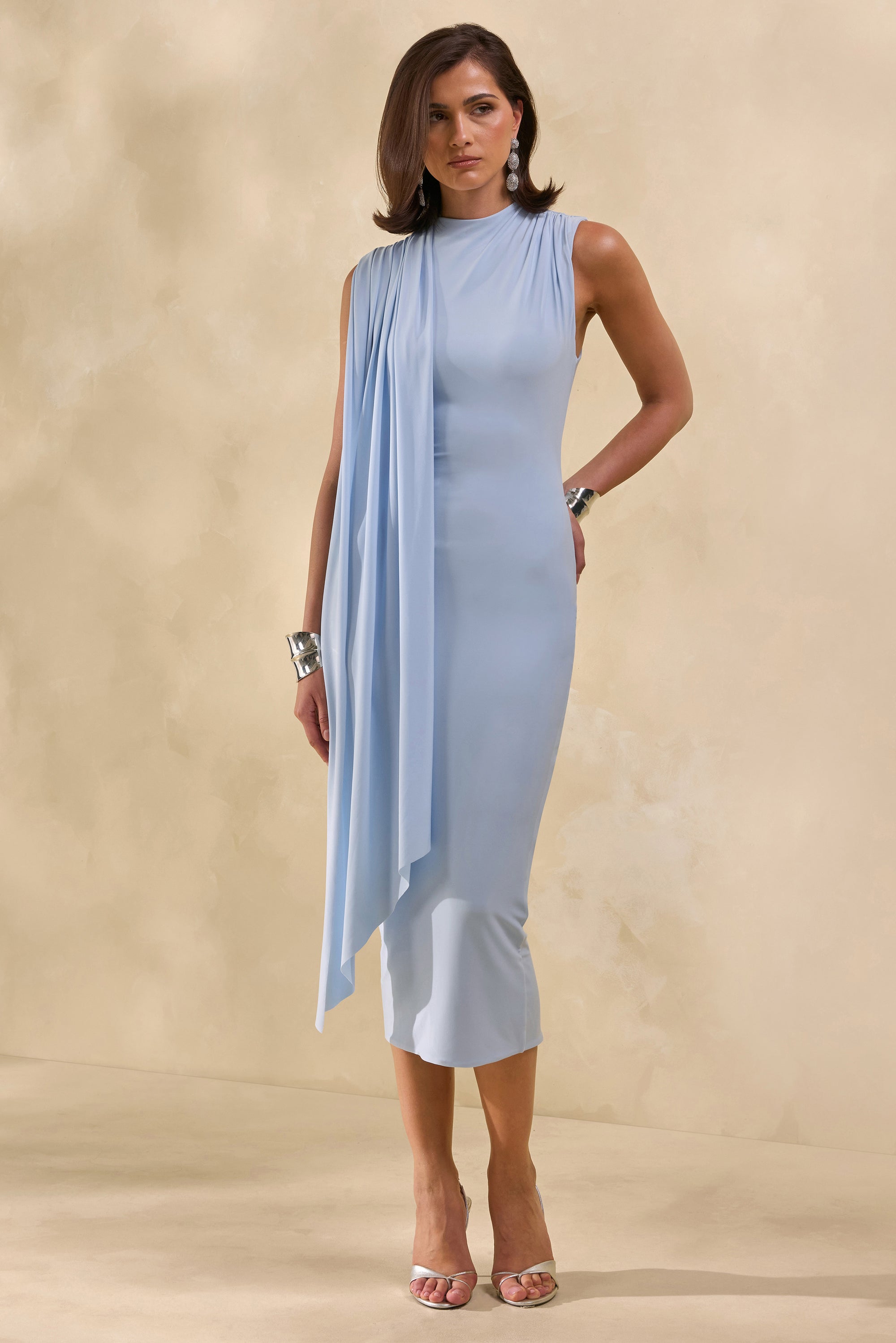 ECM_HR_CL137883013 - Oleandra _ Light Blue High-Neck Midi-Dress With Draped-Detail0.jpg