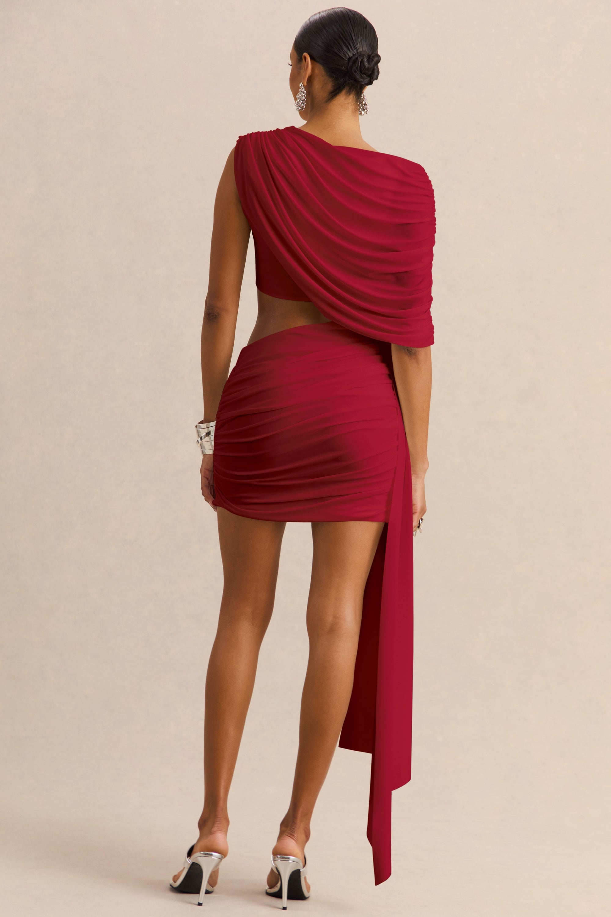 ECM_HR_CL137890100_Danellia | Red Round-Neck Mini Dress With Cut-Out Detail And Sash - 34.jpg