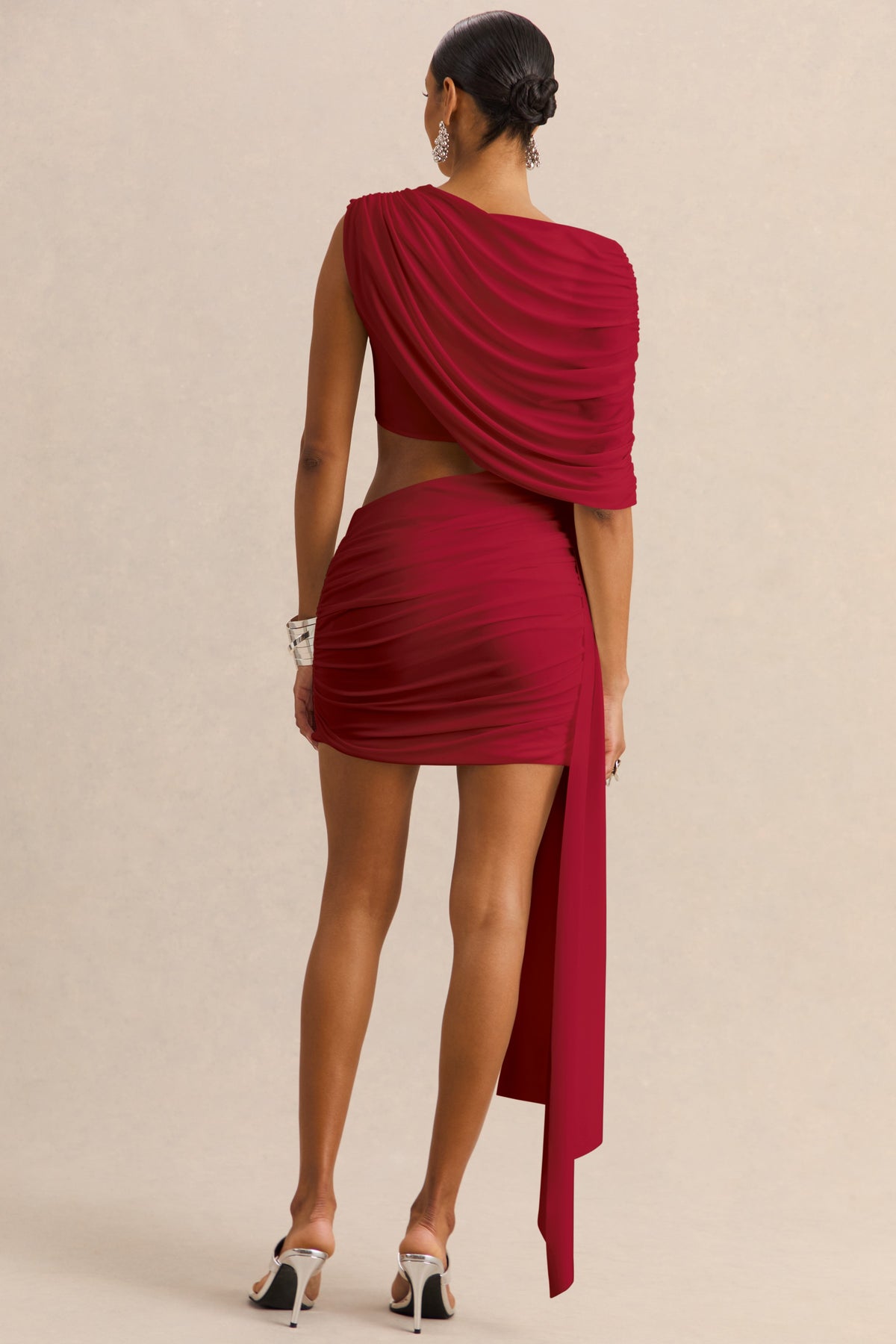 ECM_HR_CL137890100_Danellia | Red Round-Neck Mini Dress With Cut-Out Detail And Sash - 34.jpg