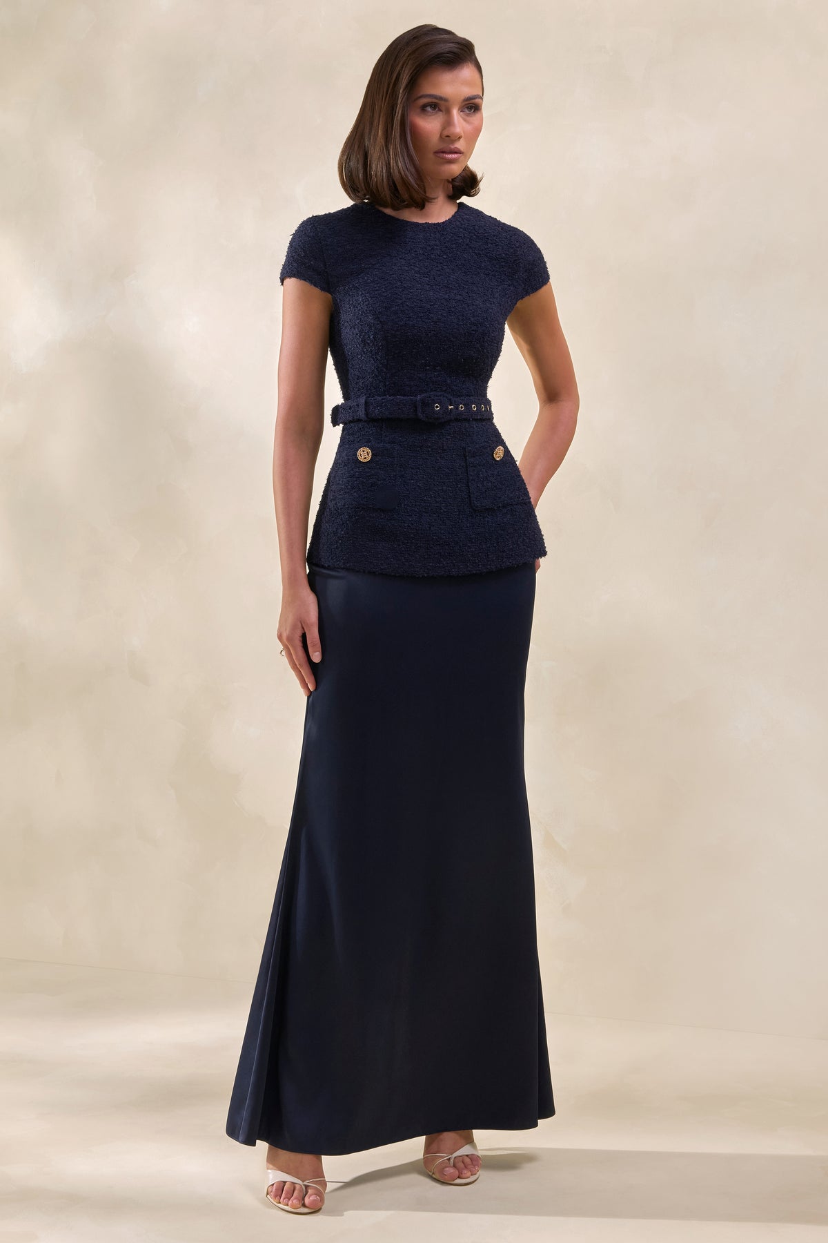 ECM_HR_CL137915010 - Whispera _ Navy Crew-Neck Maxi Dress With Satin Skirt And Pocket-Details 1.jpg