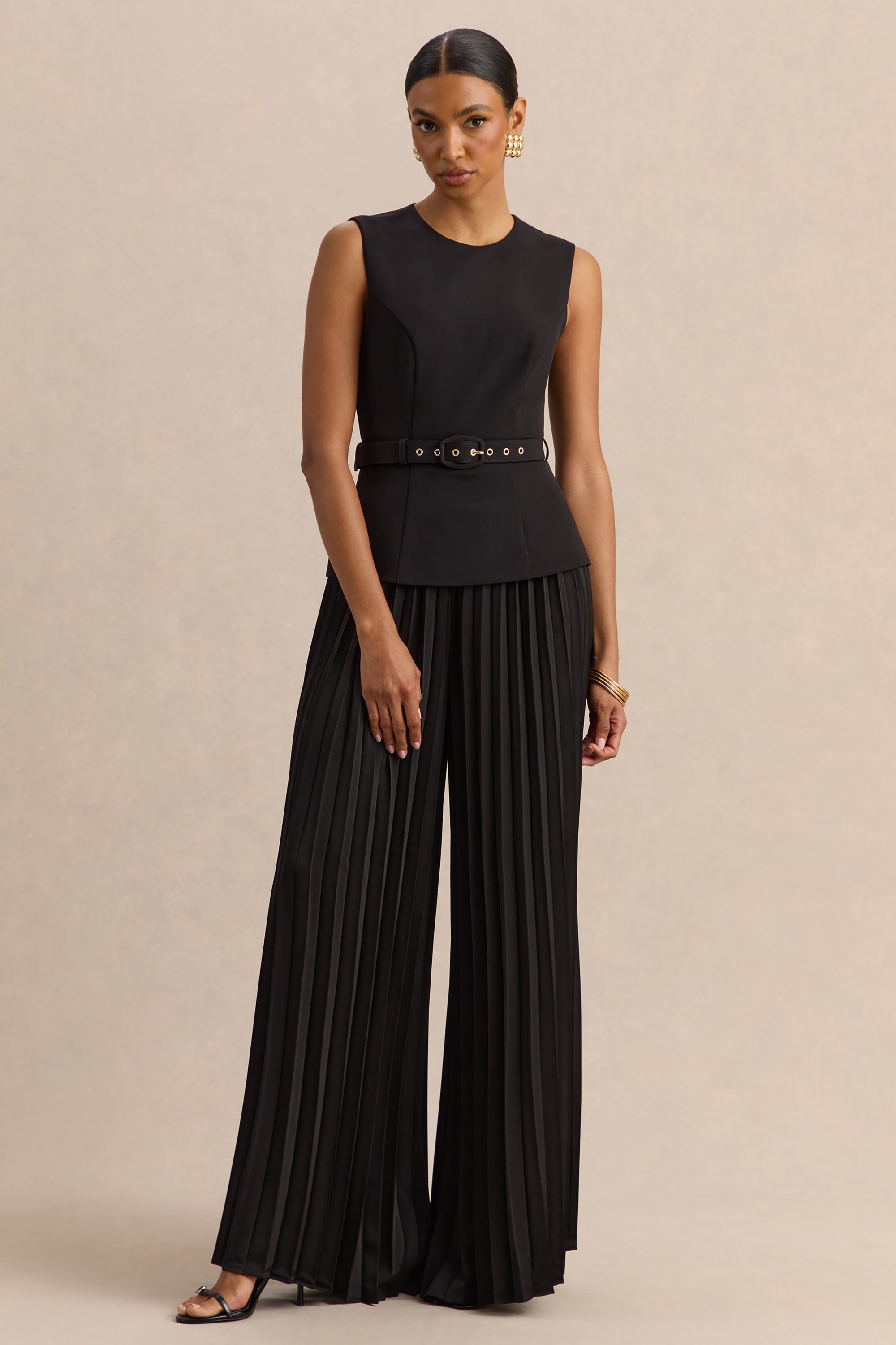 CL137940001---Lerenza-_-Black-Satin-Wide-Leg-Pleated-Trousers-+-CL137939001---Karienne-_-Black-Round-Neck-Top-With-Belted-Detail_04.jpg