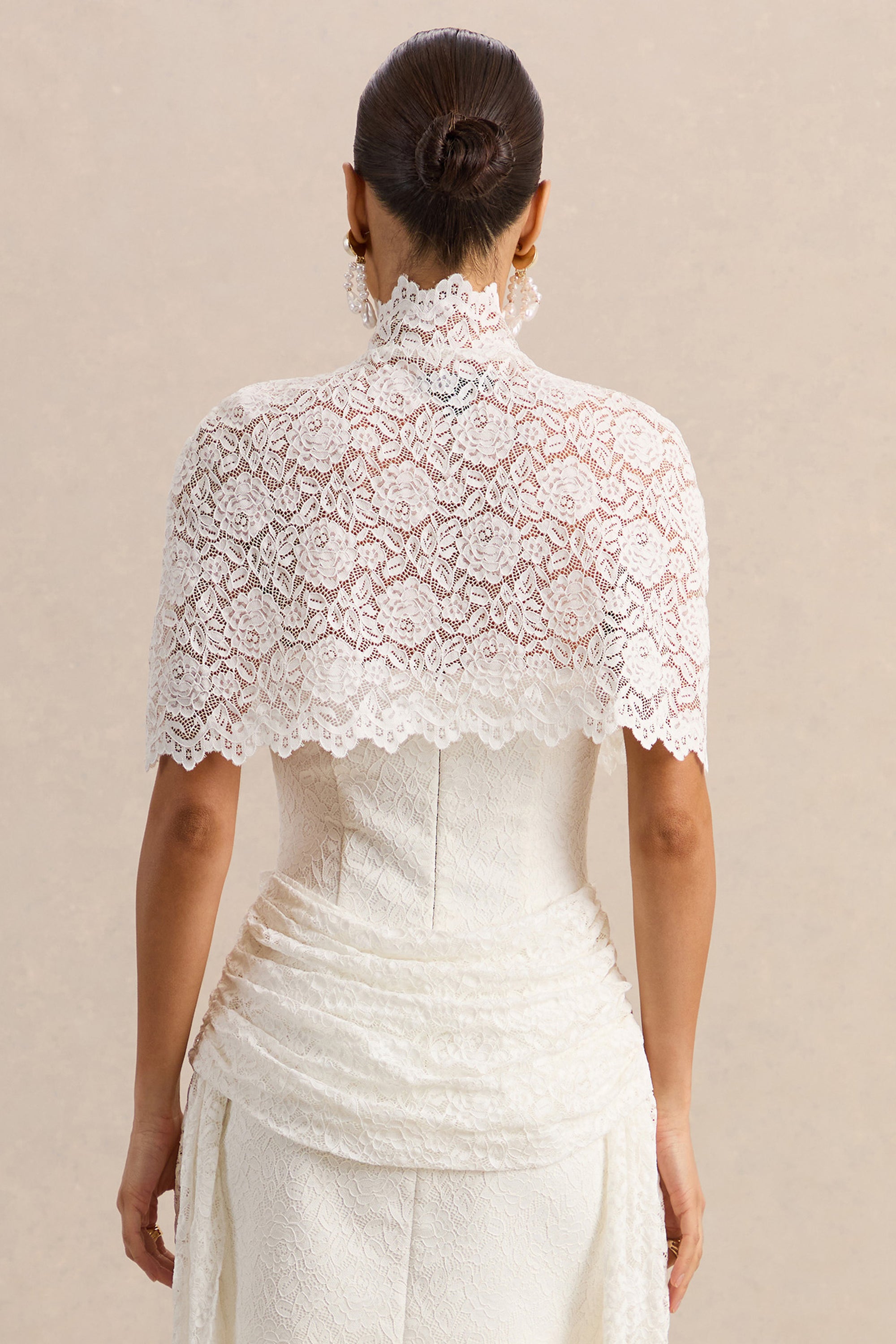 ECM_HR_CL137805110  - Milavia - White Lace High-Neck Mini Dress With Wrap & Sash Detail 8.jpg