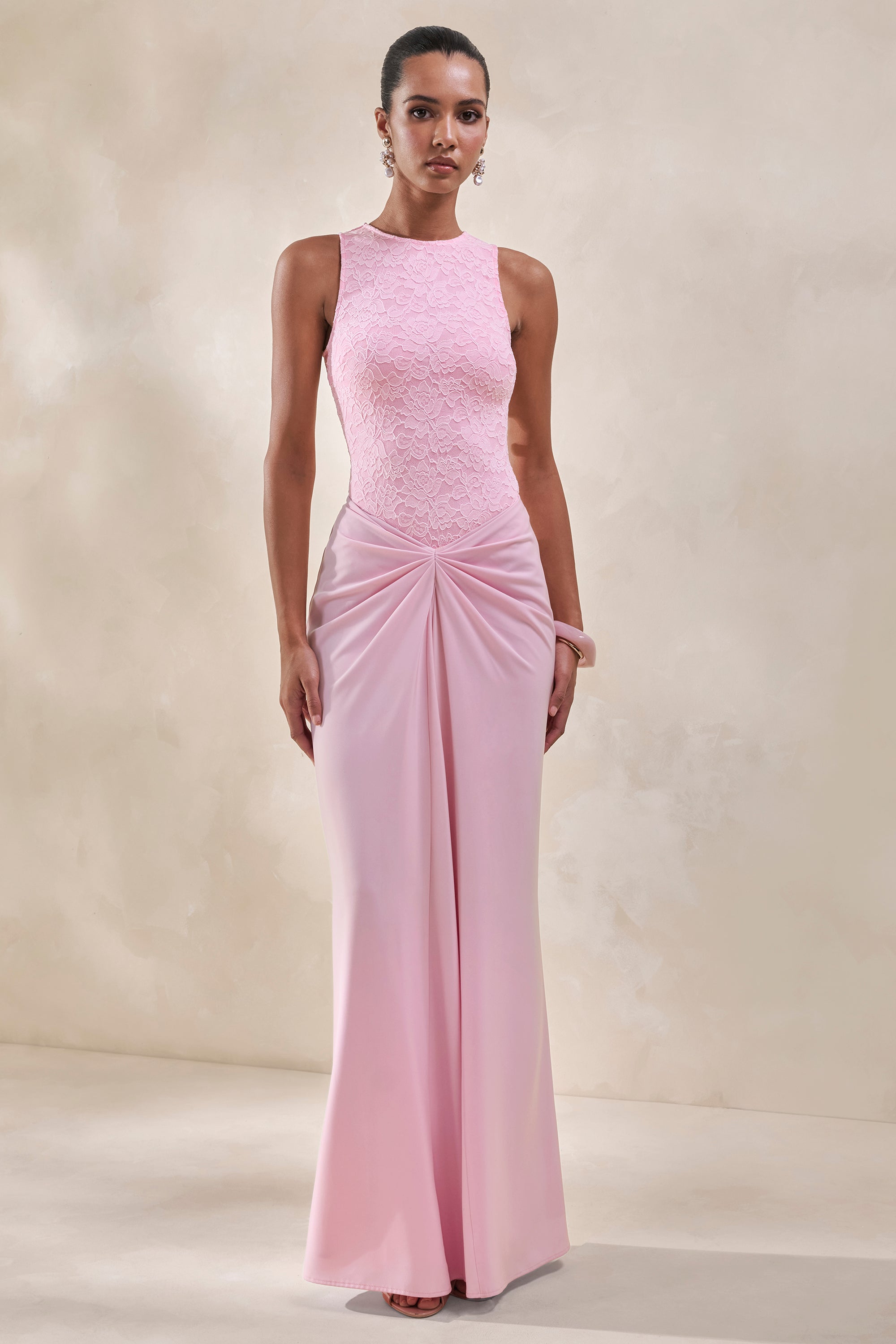 ECM_HR_CL137964084 - Setaria _ Pink Satin Maxi-Skirt With Gathered-Detailing And Sash + CL137962084 - Serale _ Pink Lace Halter-Neck Bodysuit2.jpg