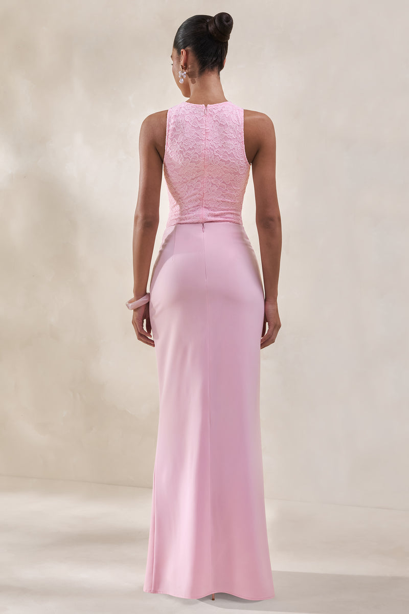 ECM_HR_CL137964084 - Setaria _ Pink Satin Maxi-Skirt With Gathered-Detailing And Sash + CL137962084 - Serale _ Pink Lace Halter-Neck Bodysuit8.jpg