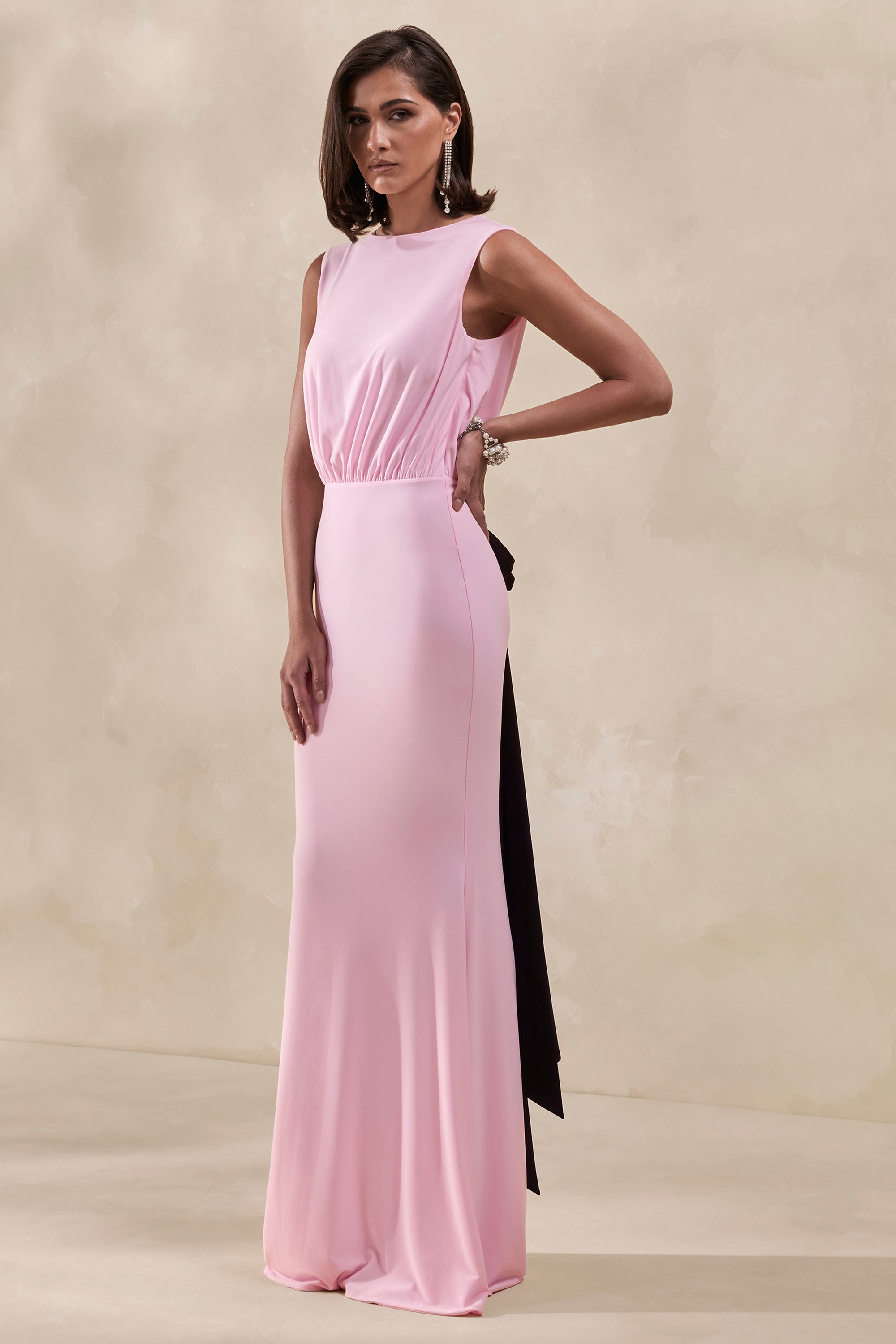 CL138002084 - Elladine _ Pink Round-Neck Maxi Dress With Lace-Back And Bow-Detail2.jpg