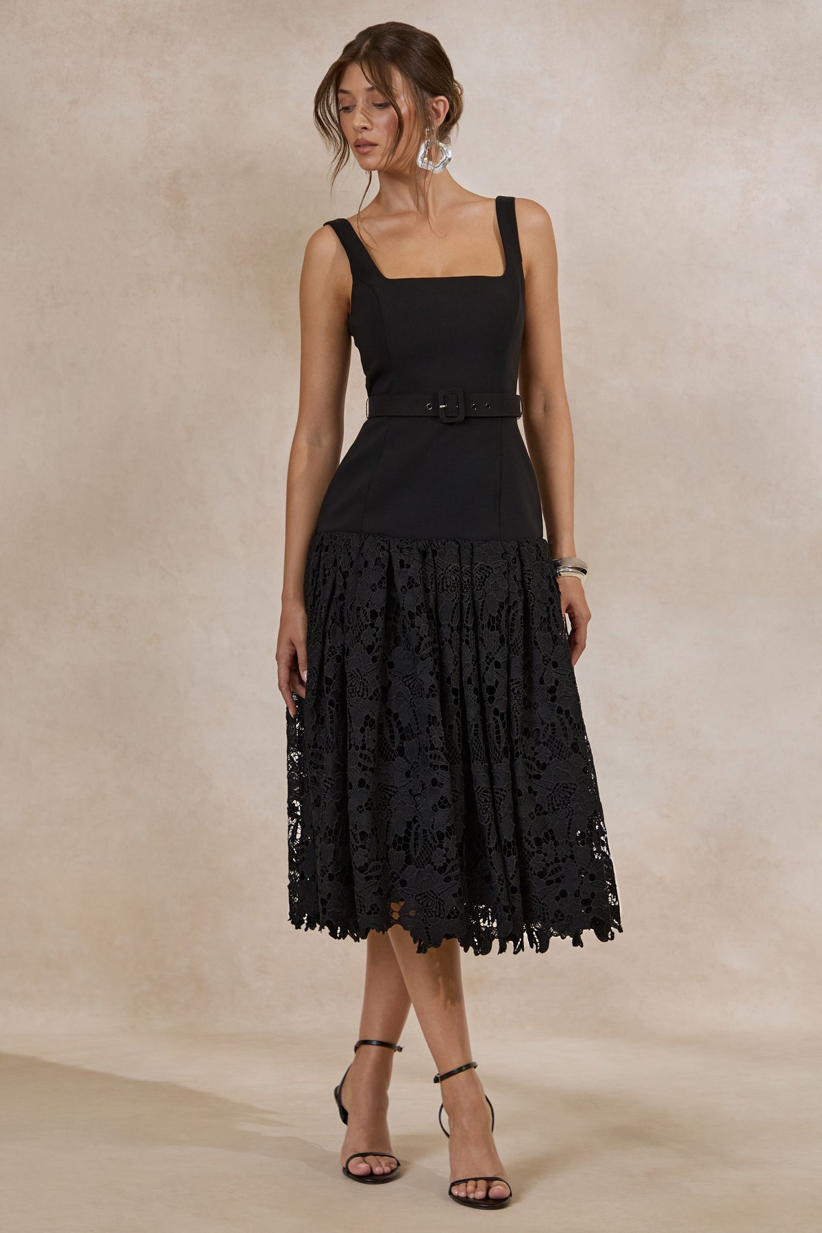 ECM_HR_CL138094001 - Norrie _ Black Square-Neck Midi Dress With Voluminous Lace Skirt2.jpg