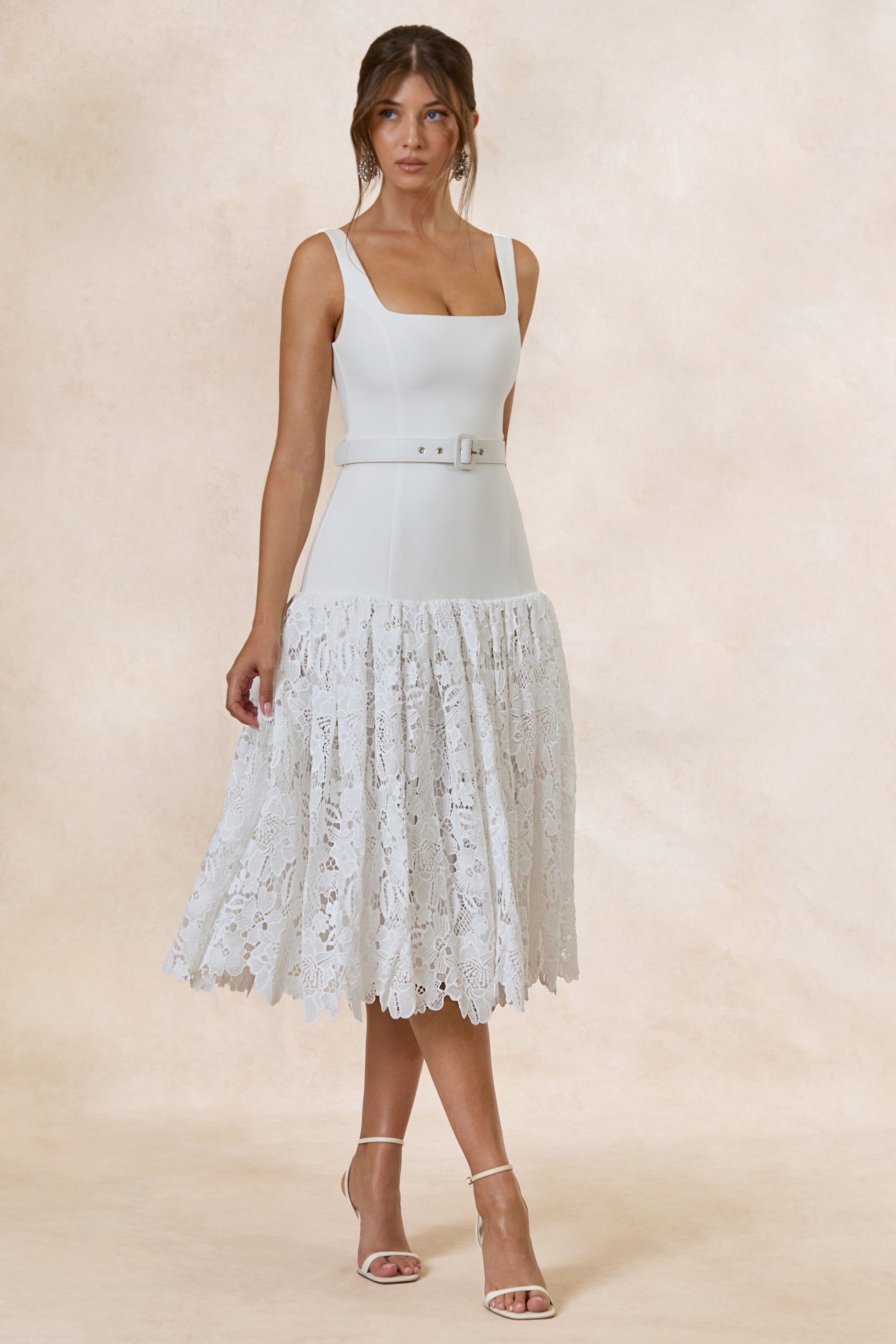 CL138094110 - Norrie _ White Square-Neck Midi Dress With Voluminous Lace Skirt1.jpg