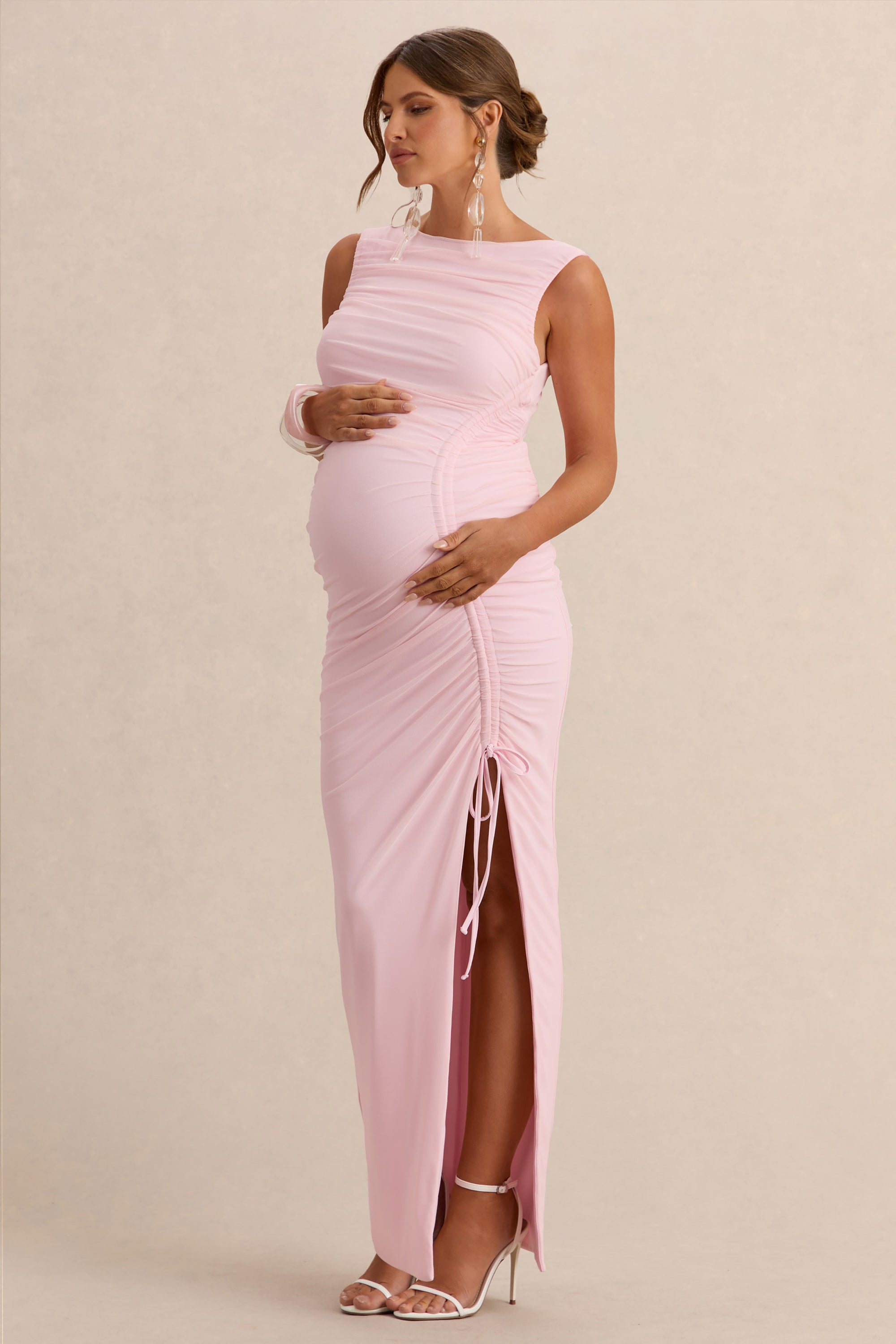 ECM_HR_CL138115081----Alitha---Light-Pink-Round-Neck-Maternity-Midi-Dress-With-Ruched-Detailing-And-Front-Split-0.jpg