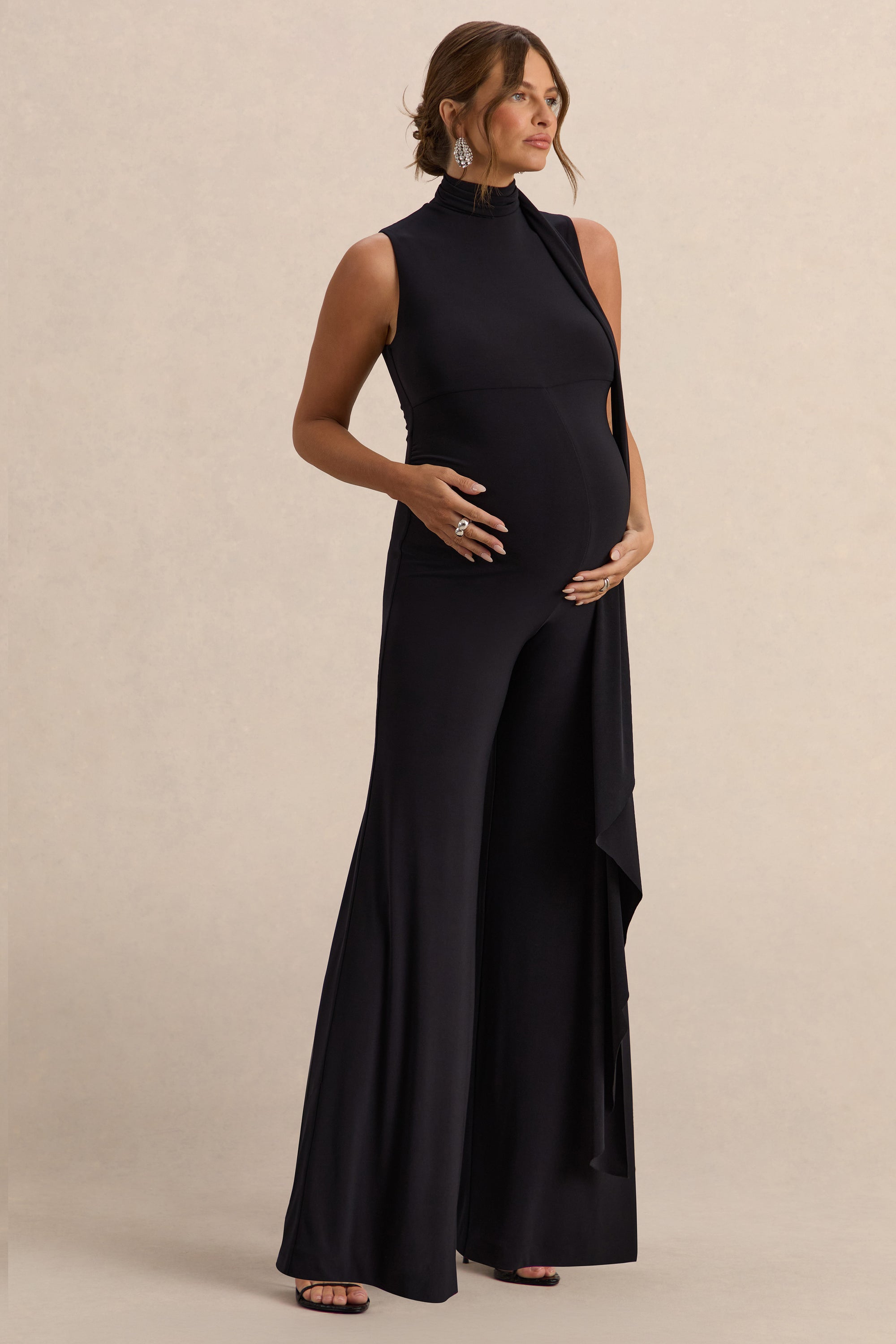 ECM_HR_CL138192001  - Renza-Black High-Neck Maternity Jumpsuit With Scarf Detail 0.jpg