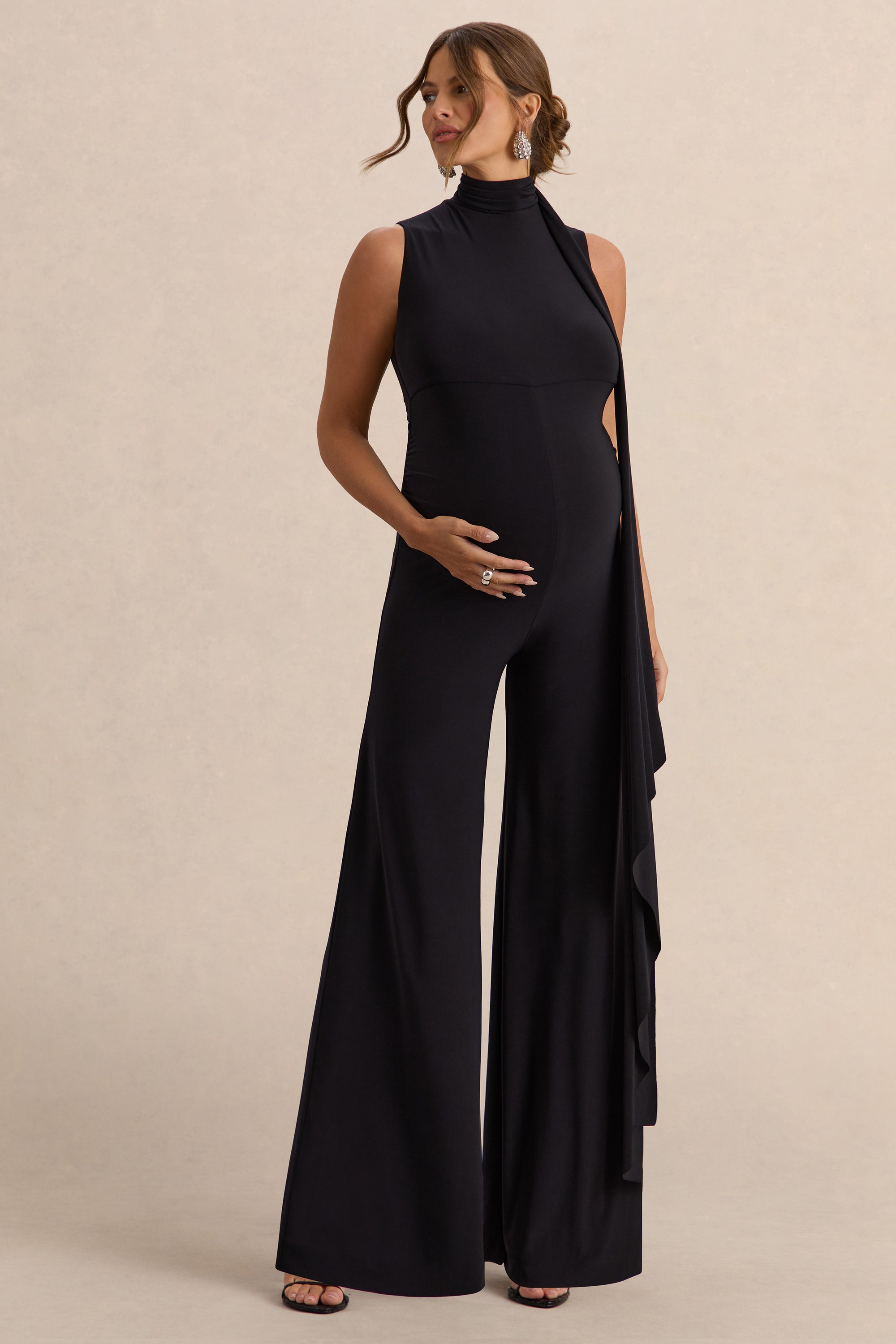 ECM_HR_CL138192001  - Renza-Black High-Neck Maternity Jumpsuit With Scarf Detail 1.jpg