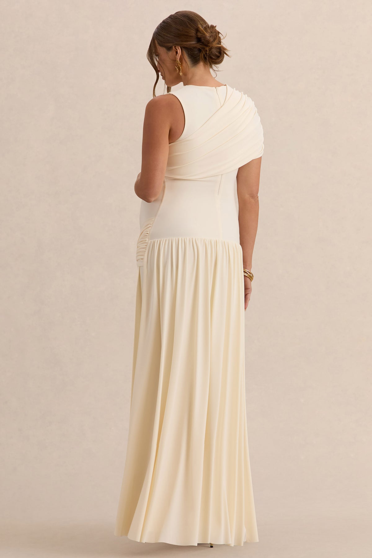 cream maternity maxi dress Cyra