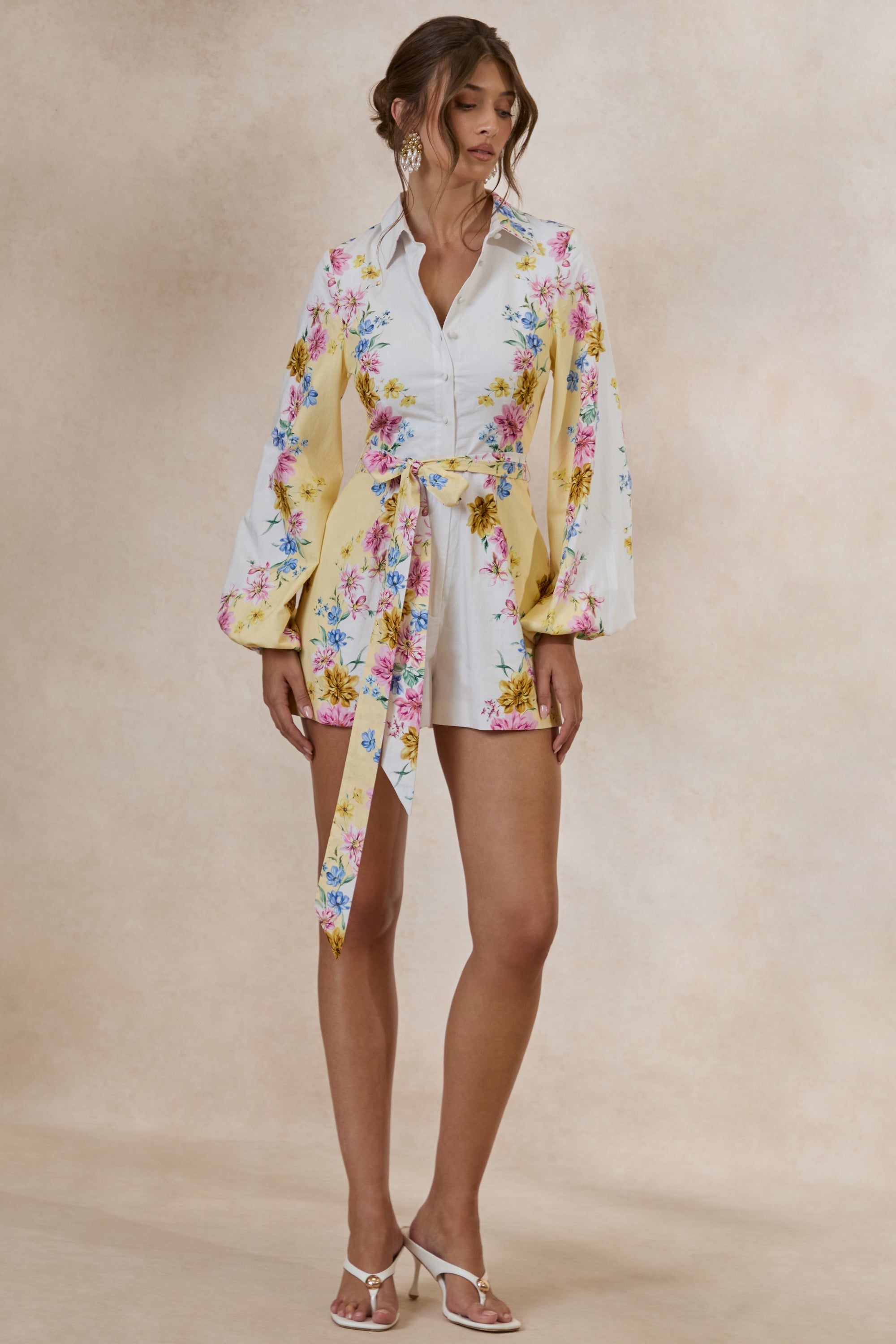 ECM_HR_CL138206121 - Mariposa _ Lemon Floral Round-Neck Tailored Playsuit 1.jpg