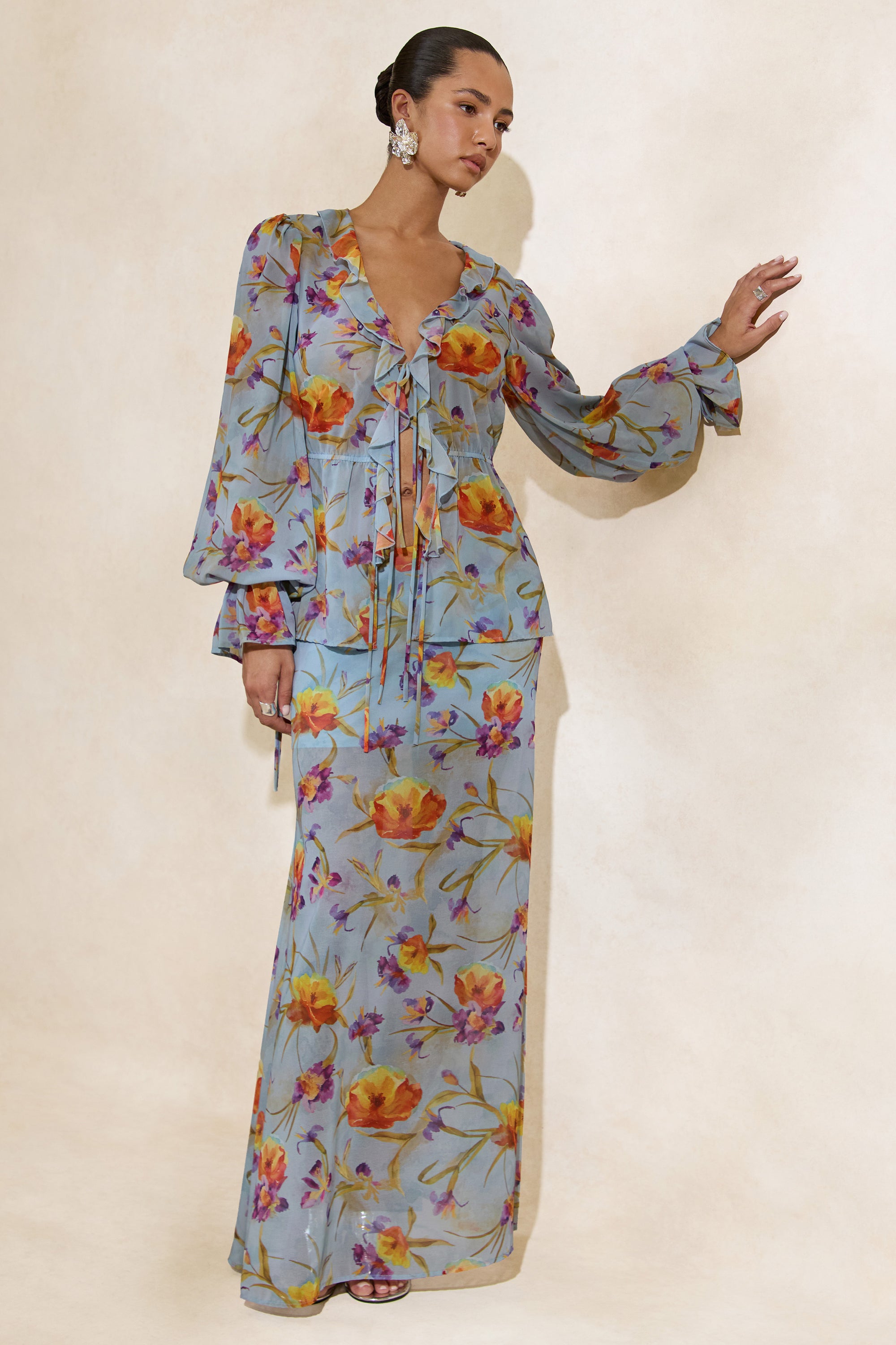 CL138216016 - Alveta _ Blue Floral Chiffon Sheer Maxi Skirt 6.jpg