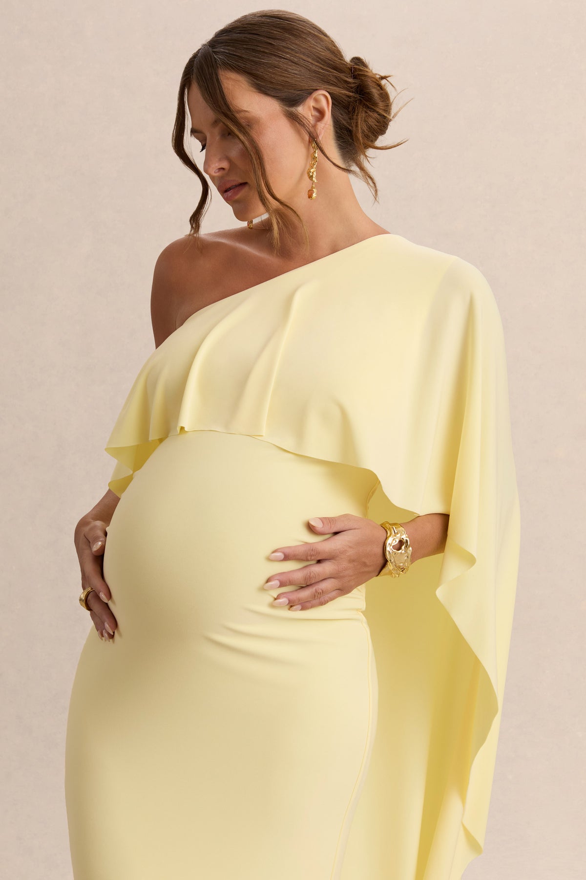 ECM_HR_CL138233121  - Cicely Lemon Asymmetric-Neck MAternity Maxi Dress With Cape Sleeve 2.jpg