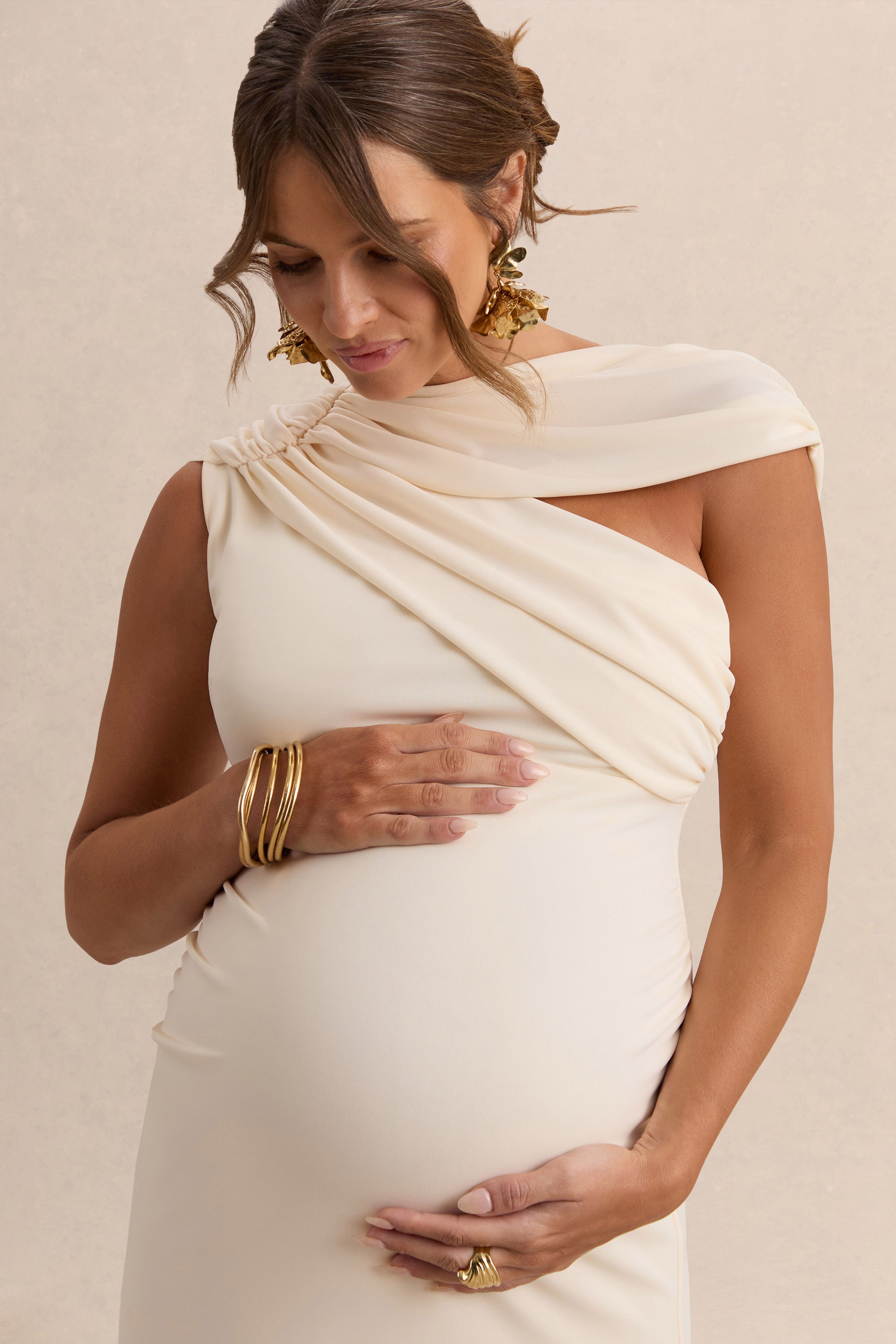 ECM_HR_CL138237111 - Eulalia Cream Asymmetric-Neck Maternity Maxi Dress With Cape Detail 6.jpg