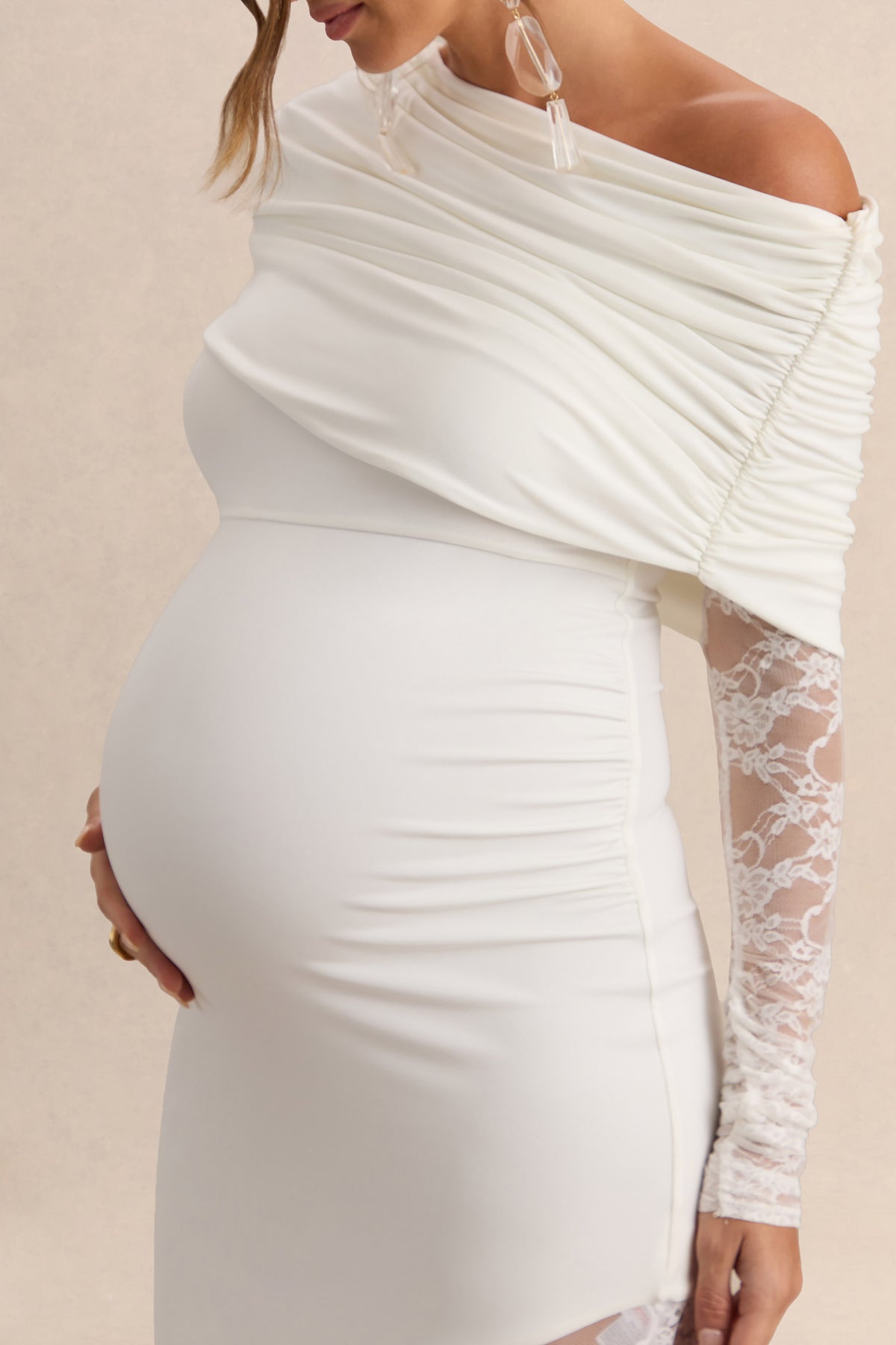 maternity white maxi dress Off Shoulder Open Back Long Sleeves Plus Size Sleeveless Maxi Maternity Linen Dress