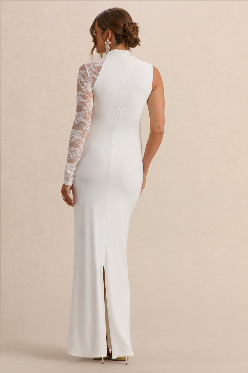 ECM_HR_CL138250110  - Hartley - White High-Neck Maternity Maxi Dress With Lace Detailing 4.jpg