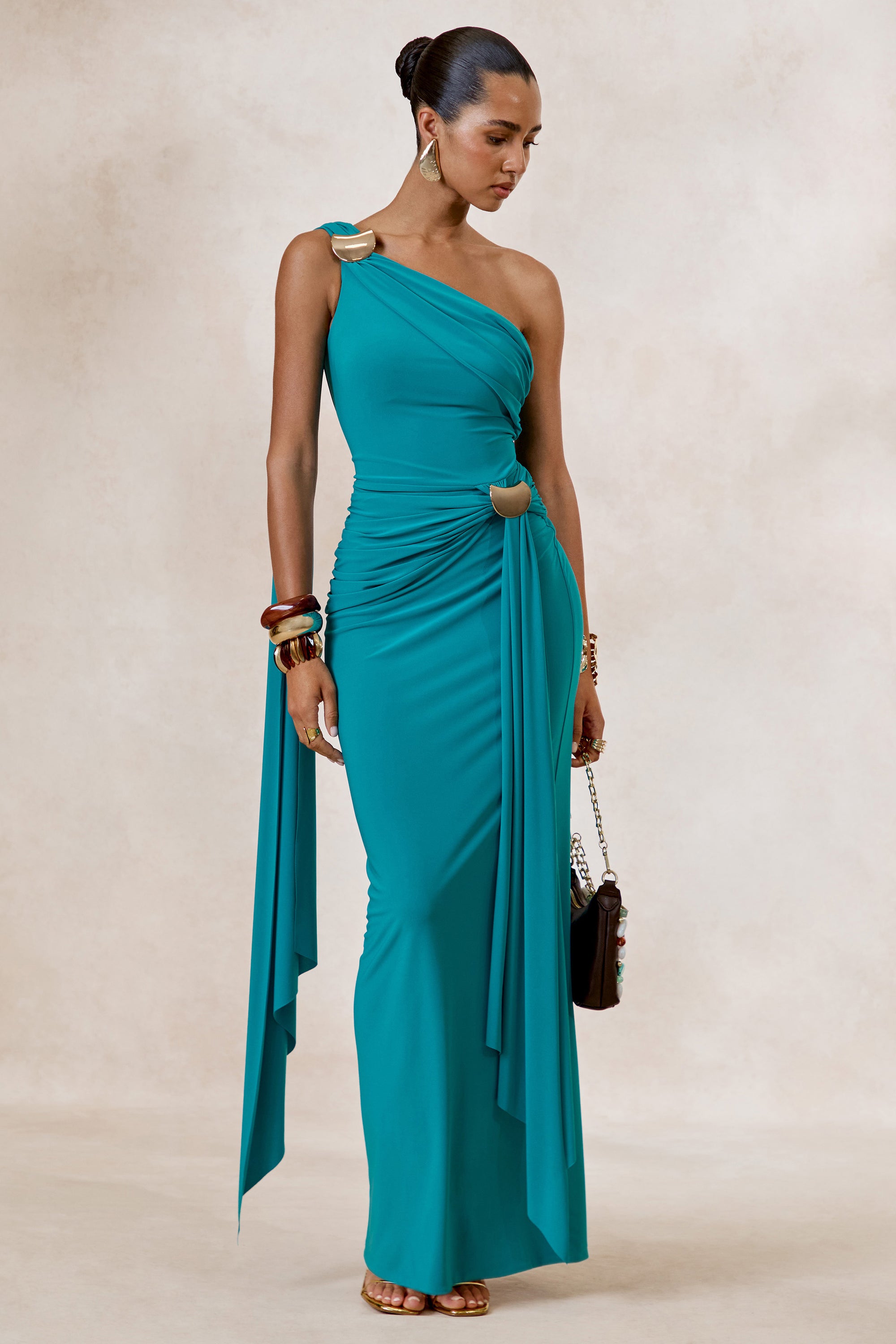 ECM_HR_CL138426036 - Sariah _ Teal Asymmetric-Neck Maxi Dress With Gathered Detailing And Gold Details 0.jpg