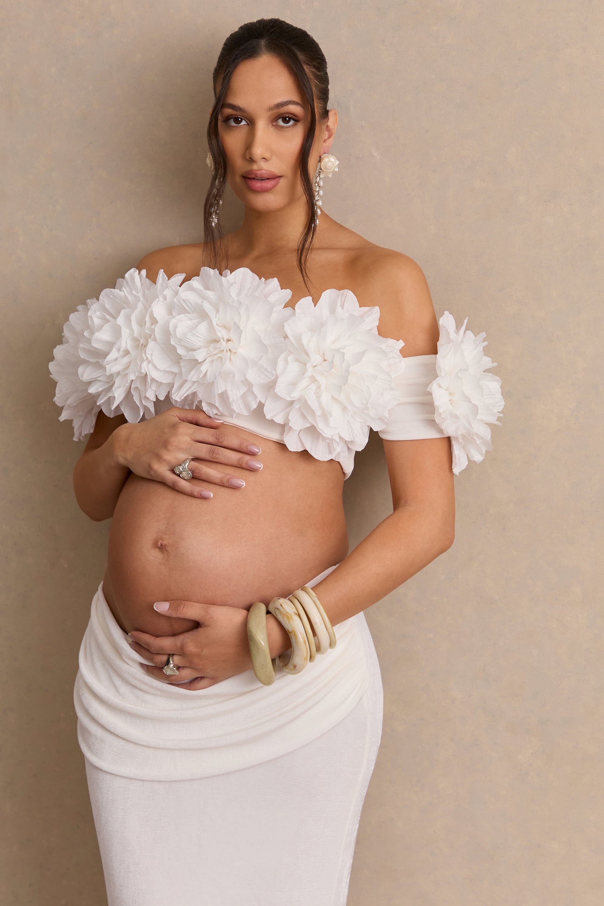 ECM_HR_CL138480110 - Arwenne _ White Maternity Maxi Skirt + CL138479110 - Arwenne _ White Bardot-Neck Maternity Crop-Top With Corsage Detailing5.jpg