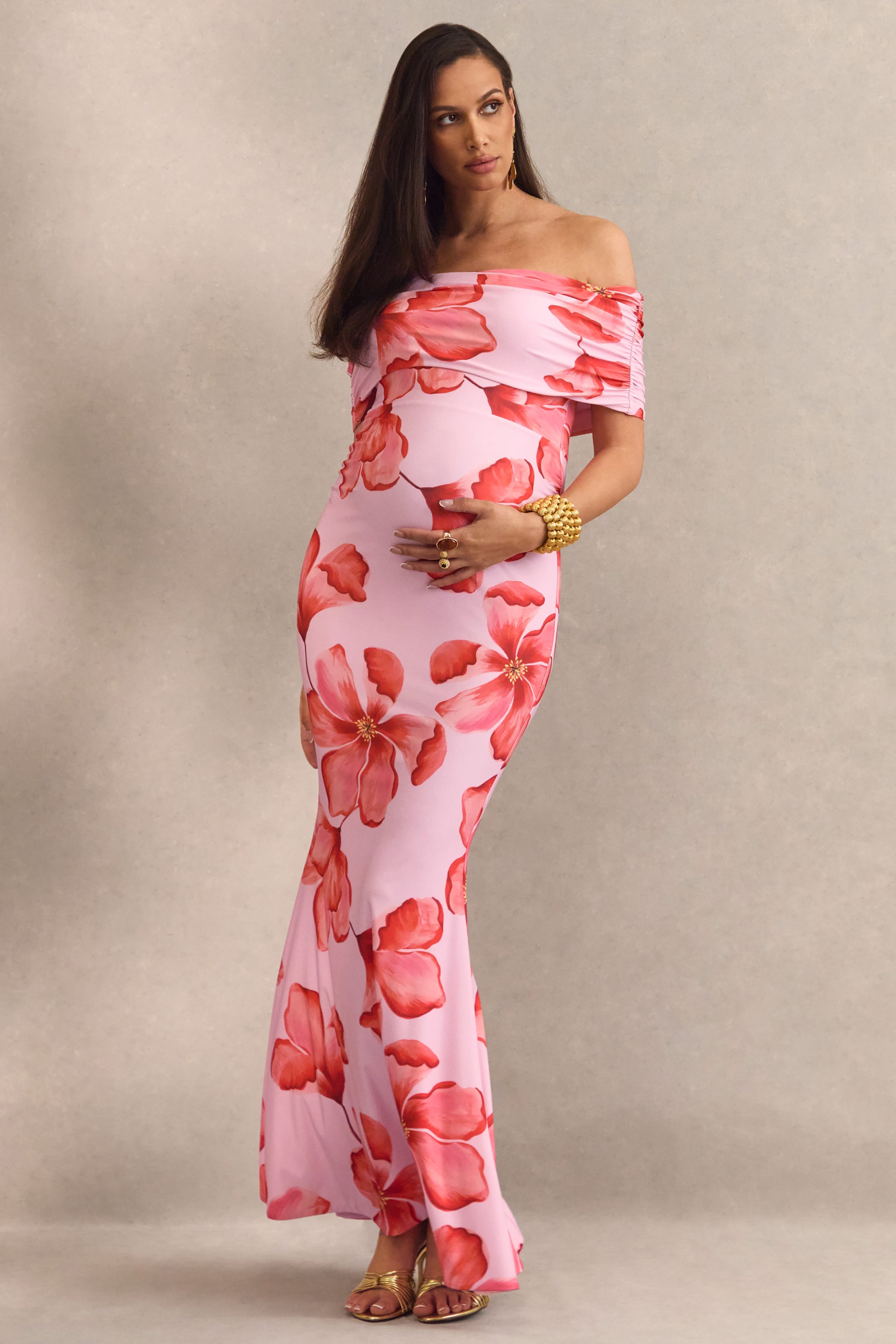 HR_CL138500084---Dalisay-Pink-Floral-Print-Bardot-Neck-Maternity-Maxi-Dress-0.jpg