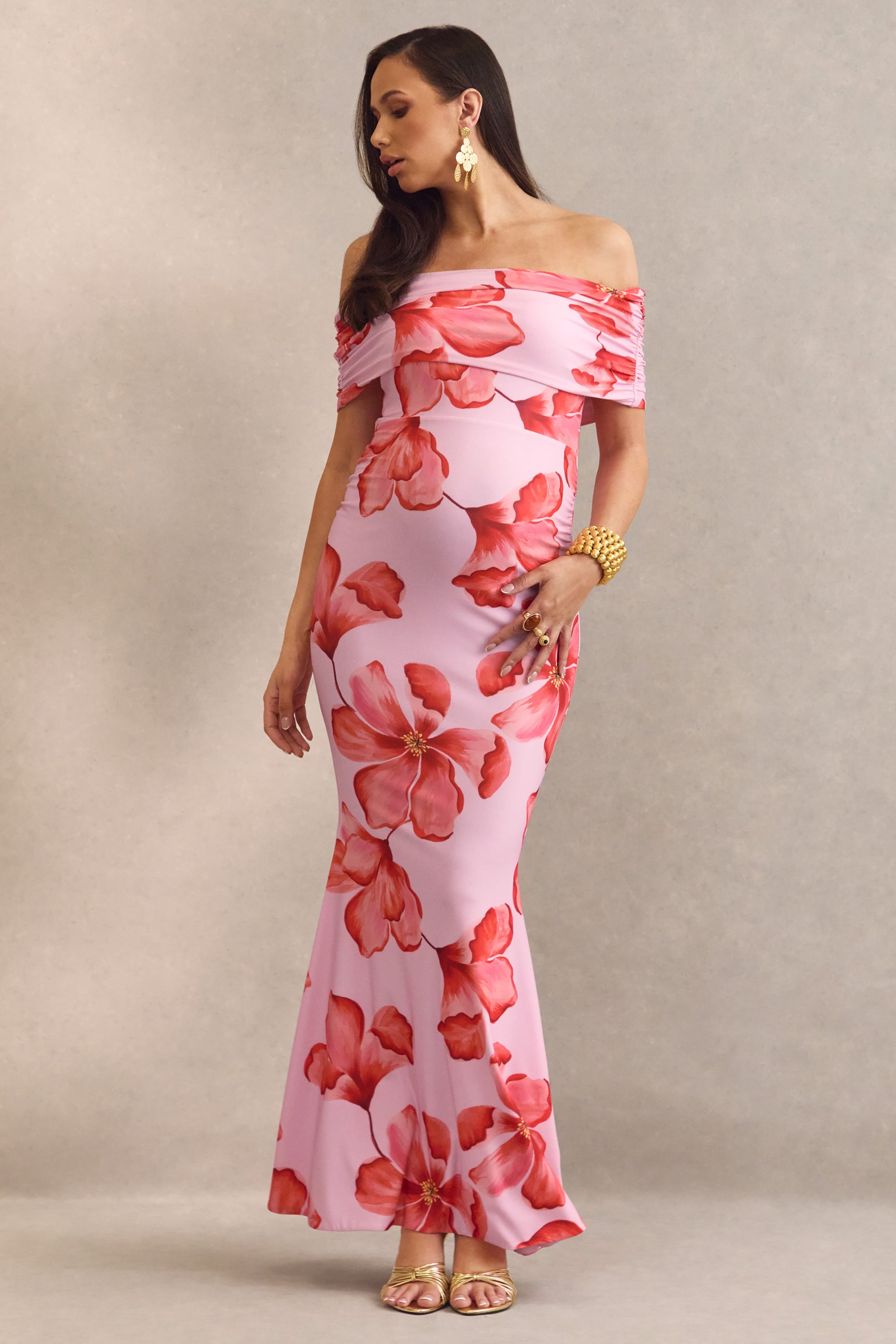 HR_CL138500084---Dalisay-Pink-Floral-Print-Bardot-Neck-Maternity-Maxi-Dress-4.jpg
