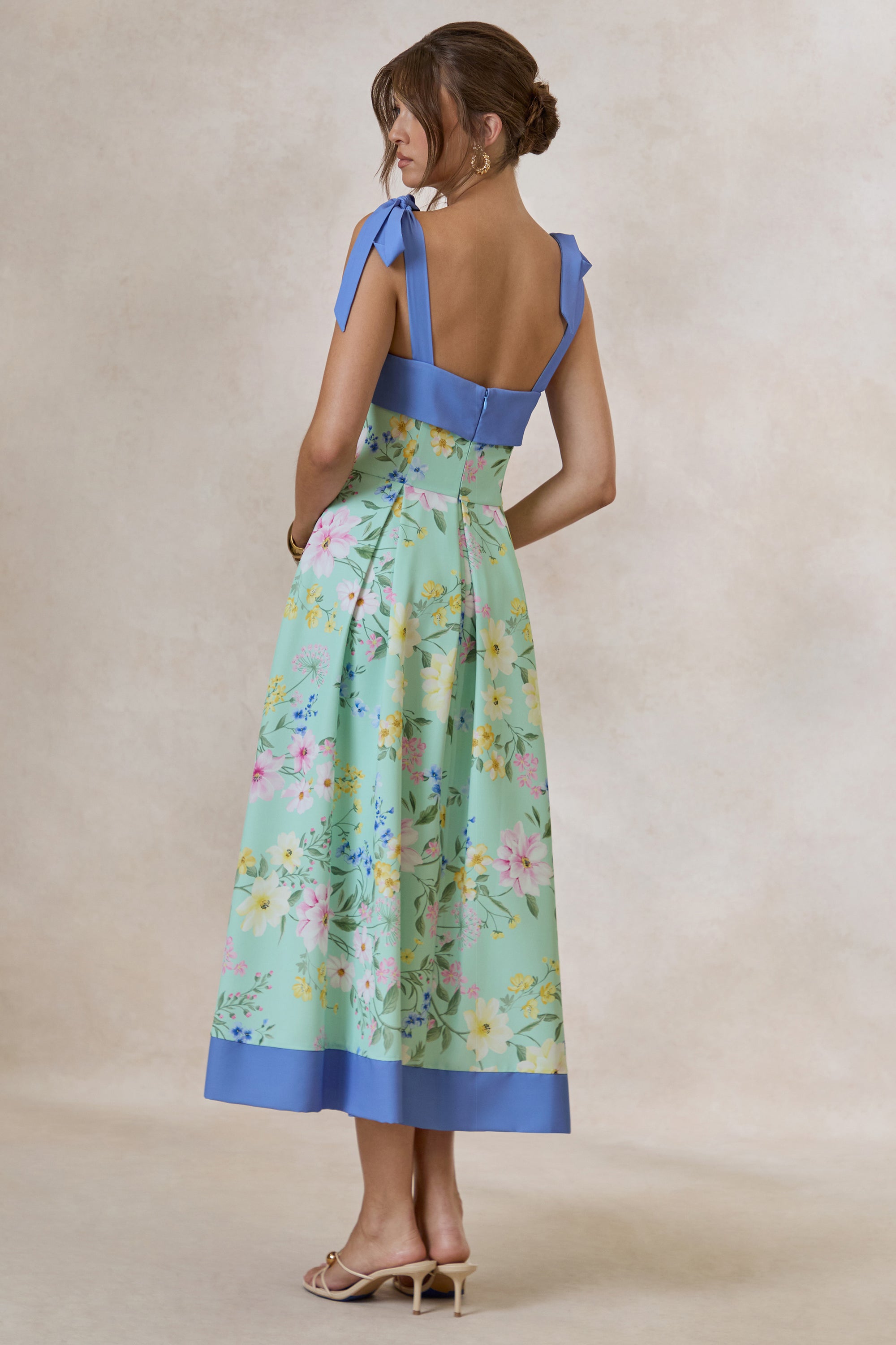 CL138562032 - Marlisa _ Mint Floral Print Square-Neck Midi Dress With Bow Straps 7.jpg