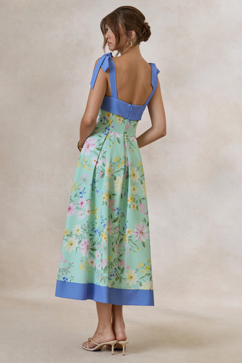 CL138562032 - Marlisa _ Mint Floral Print Square-Neck Midi Dress With Bow Straps 7.jpg