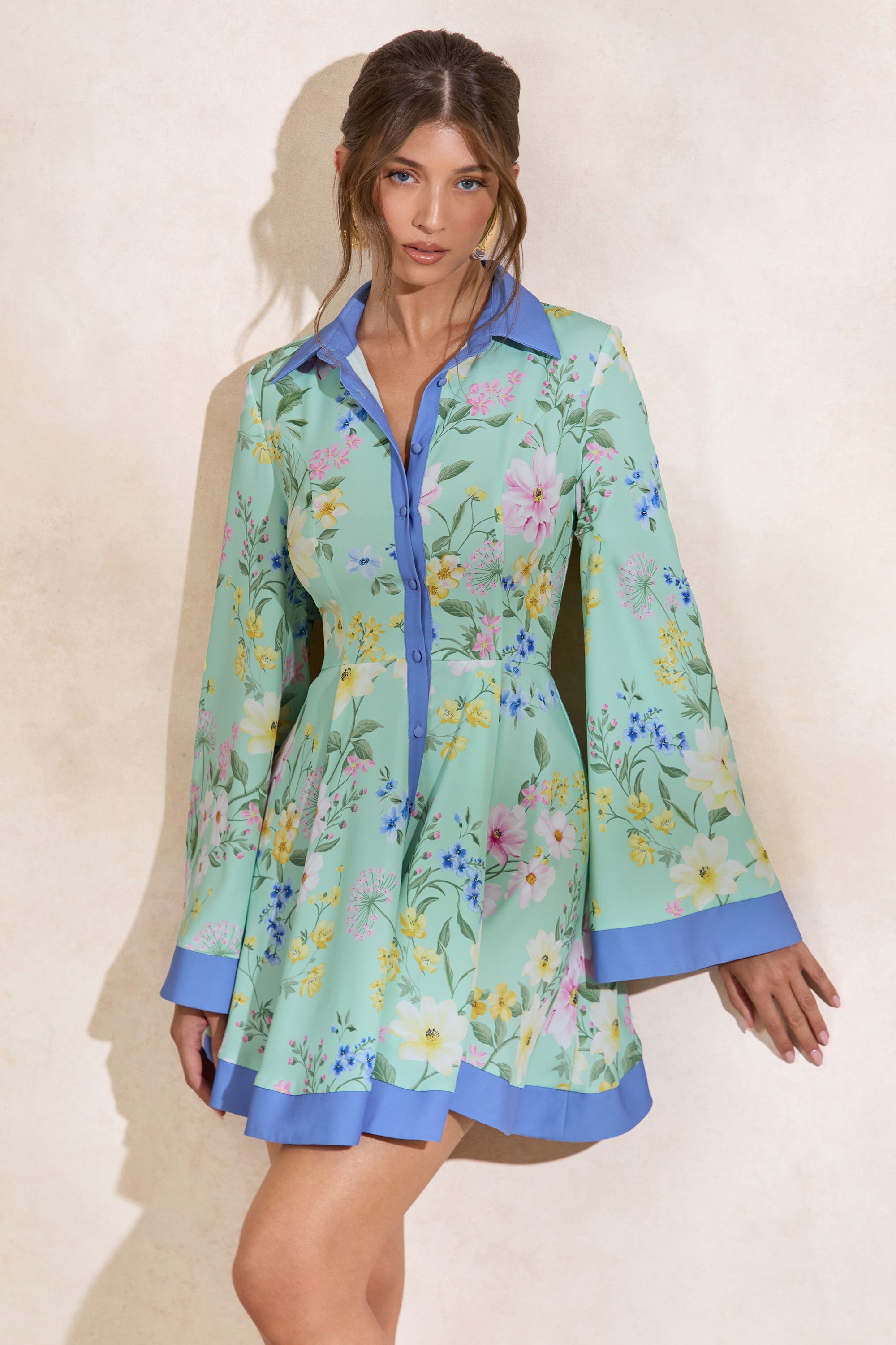 CL138563032 - Ionee _ Mint Floral Border Print Mini Shirt Dress1.jpg