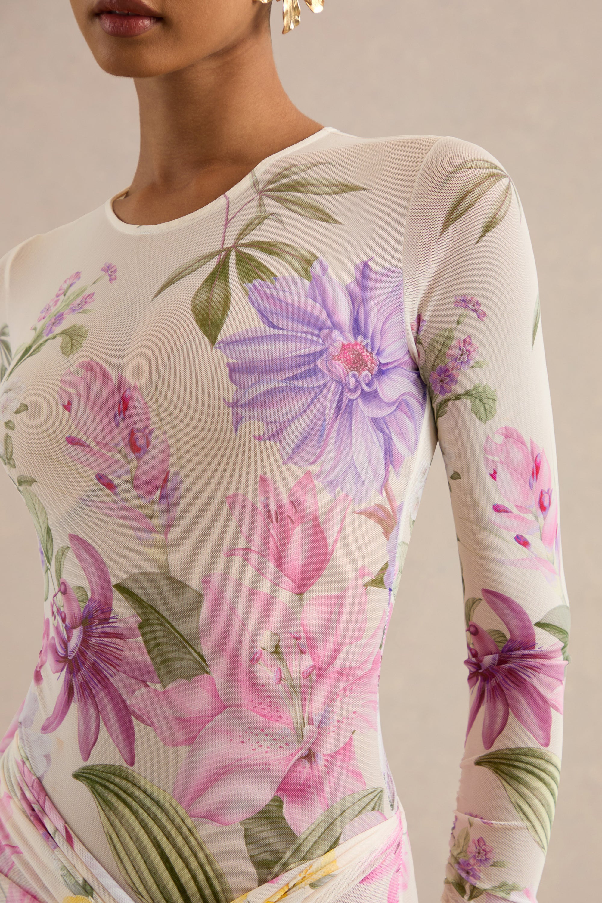 CL138605111 - Malva _ Cream Floral Print Mesh Round-Neck Bodysuit 3.jpg