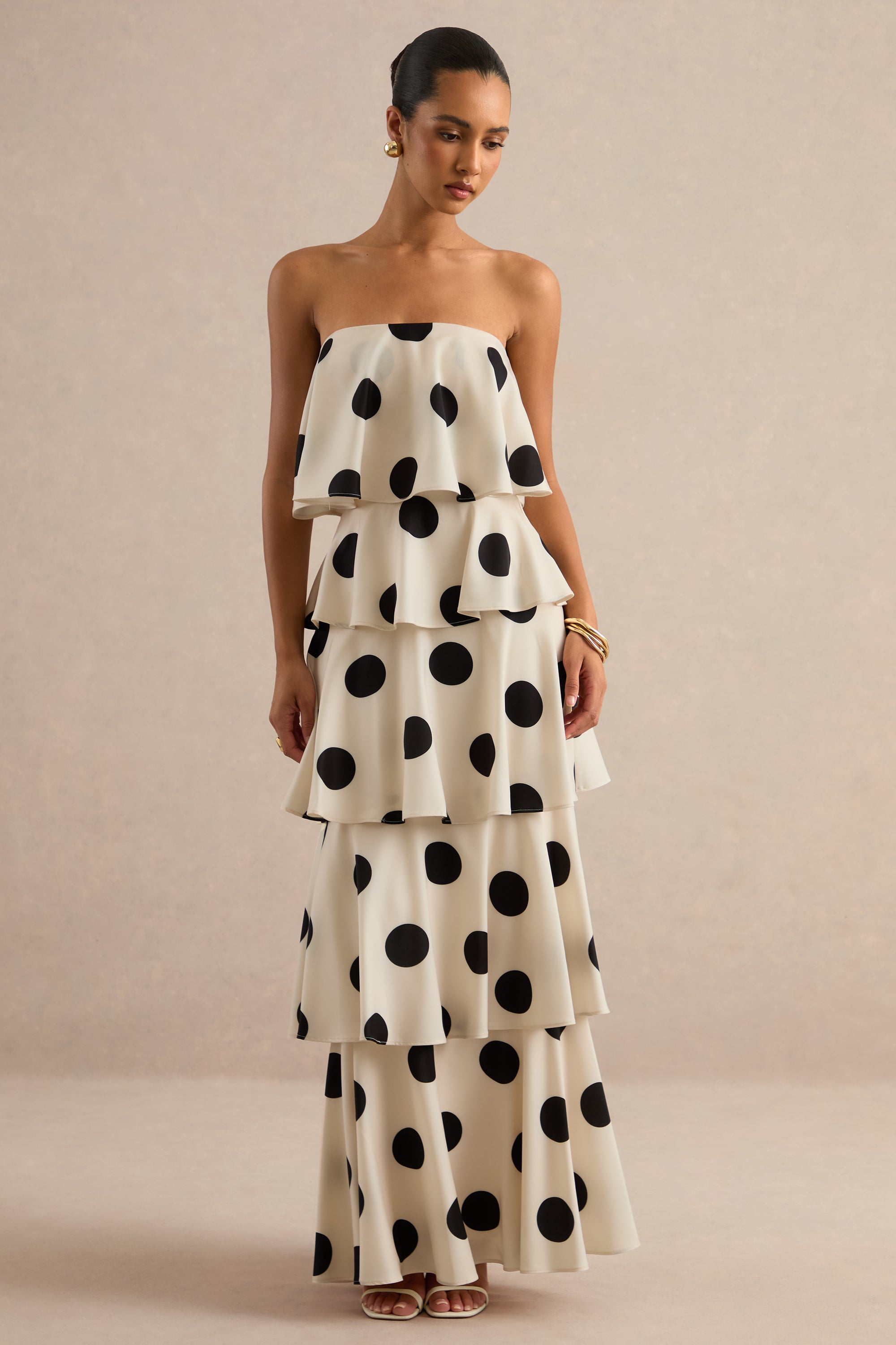 ECM_HR_CL138631111 - Talise _ Cream Polka-Dot Satin Bandeau-Neck Tiered Maxi Dress With Scarf Detail 2.jpg