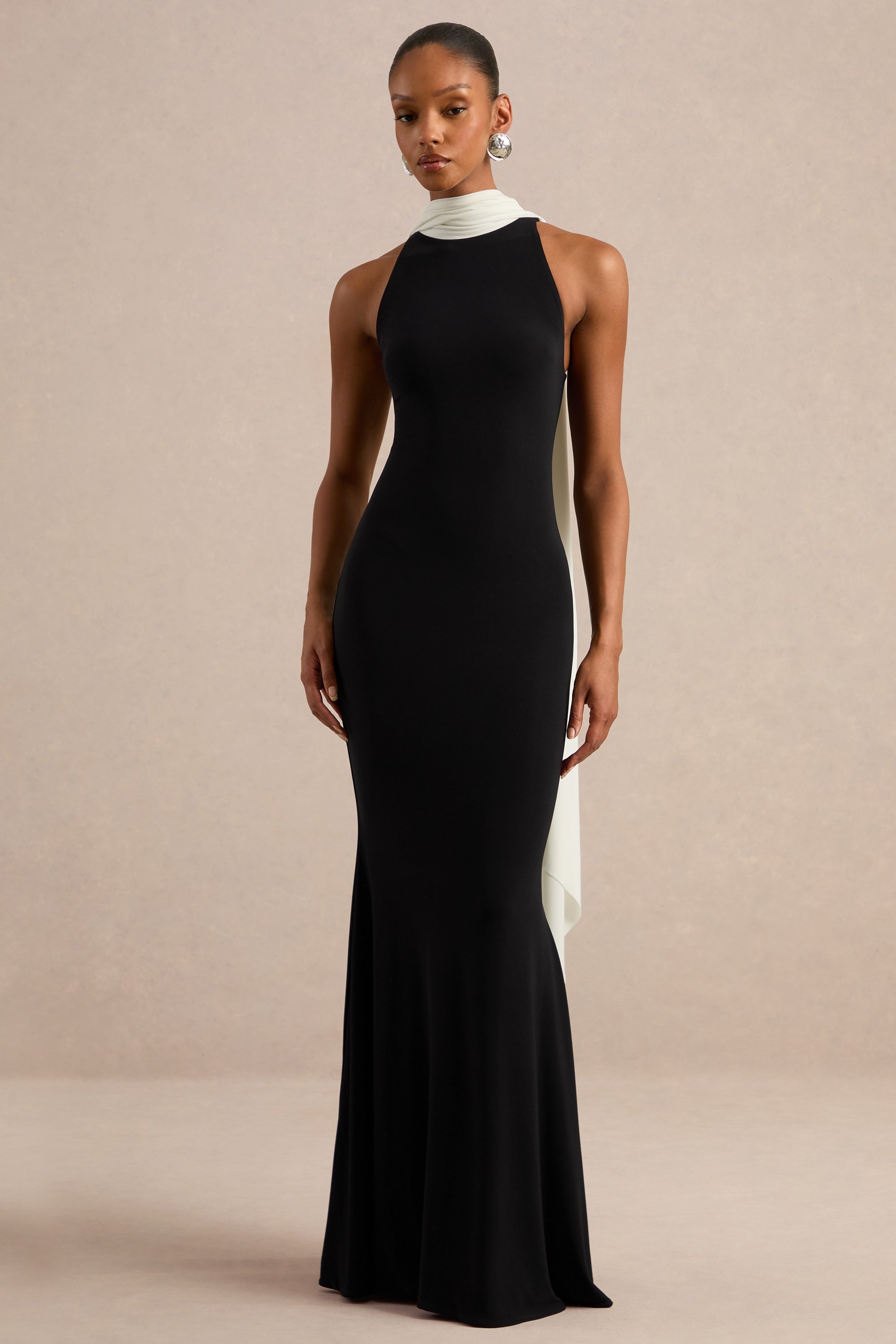 CL138668002 - Calise _ Black & White High-Neck Maxi Dress With Cape Detail0.jpg