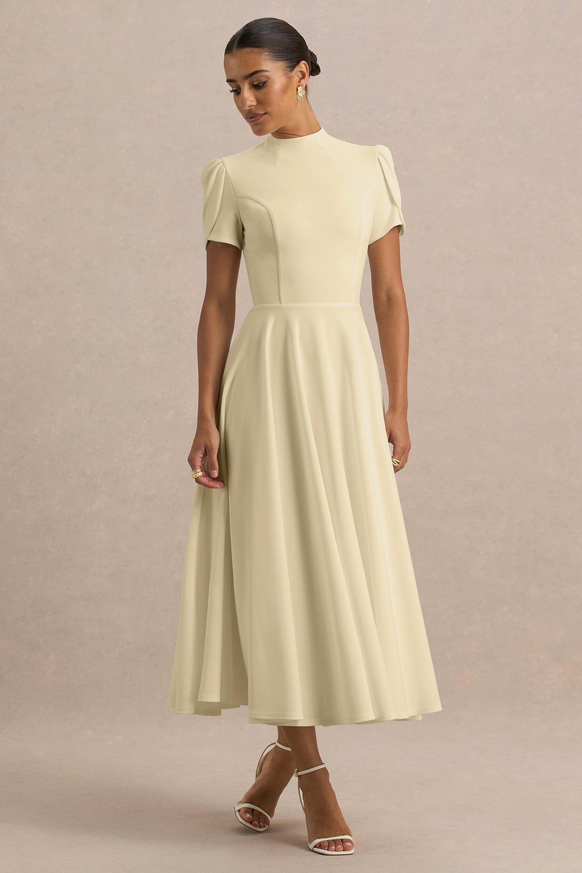 ECM_HR_CL138715121 - Vicky Lemon High Neck Midi Dress With Puff Sleeves  05.jpg