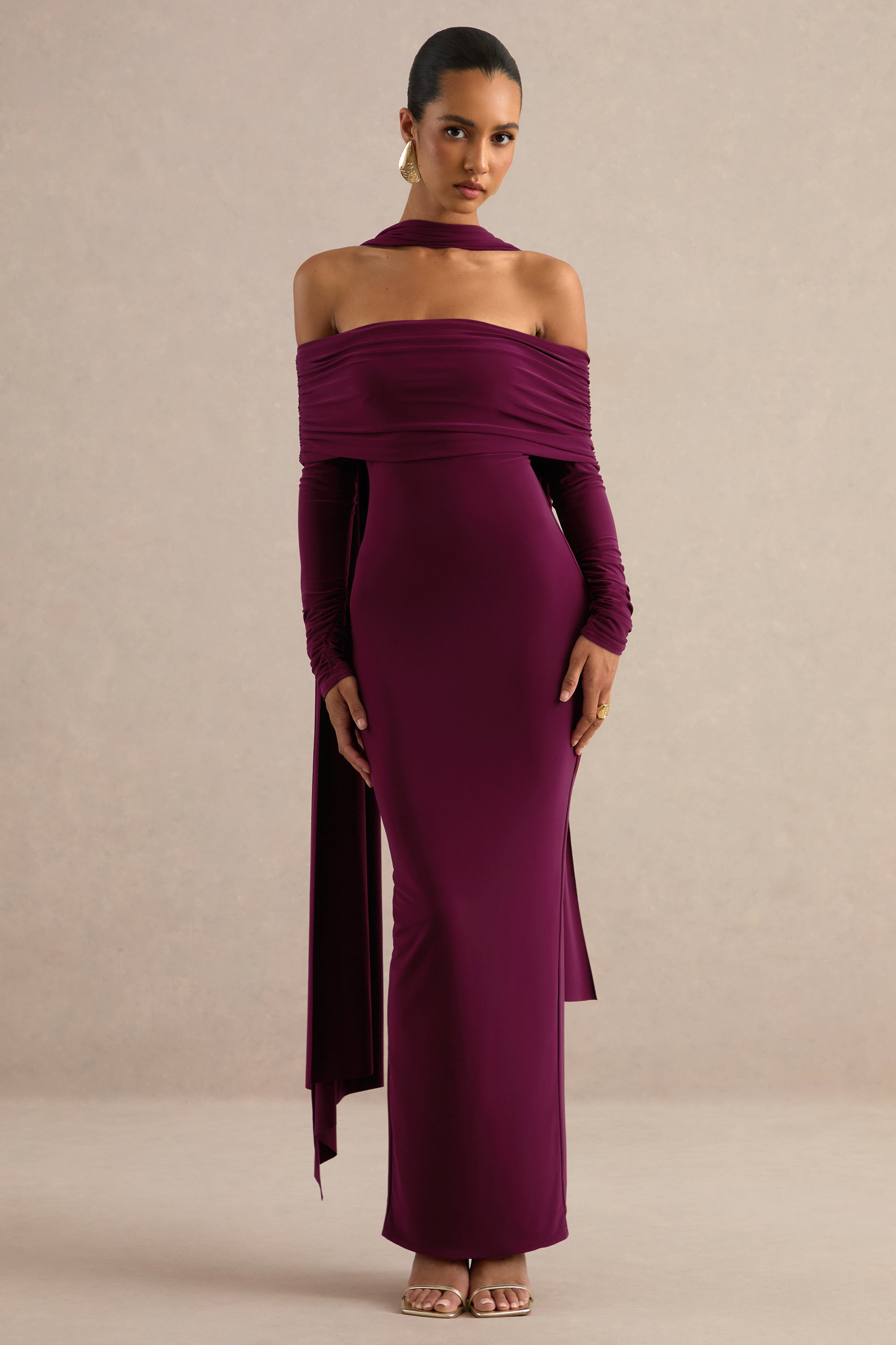 ECM_HR_CL138756102 - Julissa _ Burgundy Bardot-Neck Maxi Dress With Scarf Detail 4.jpg