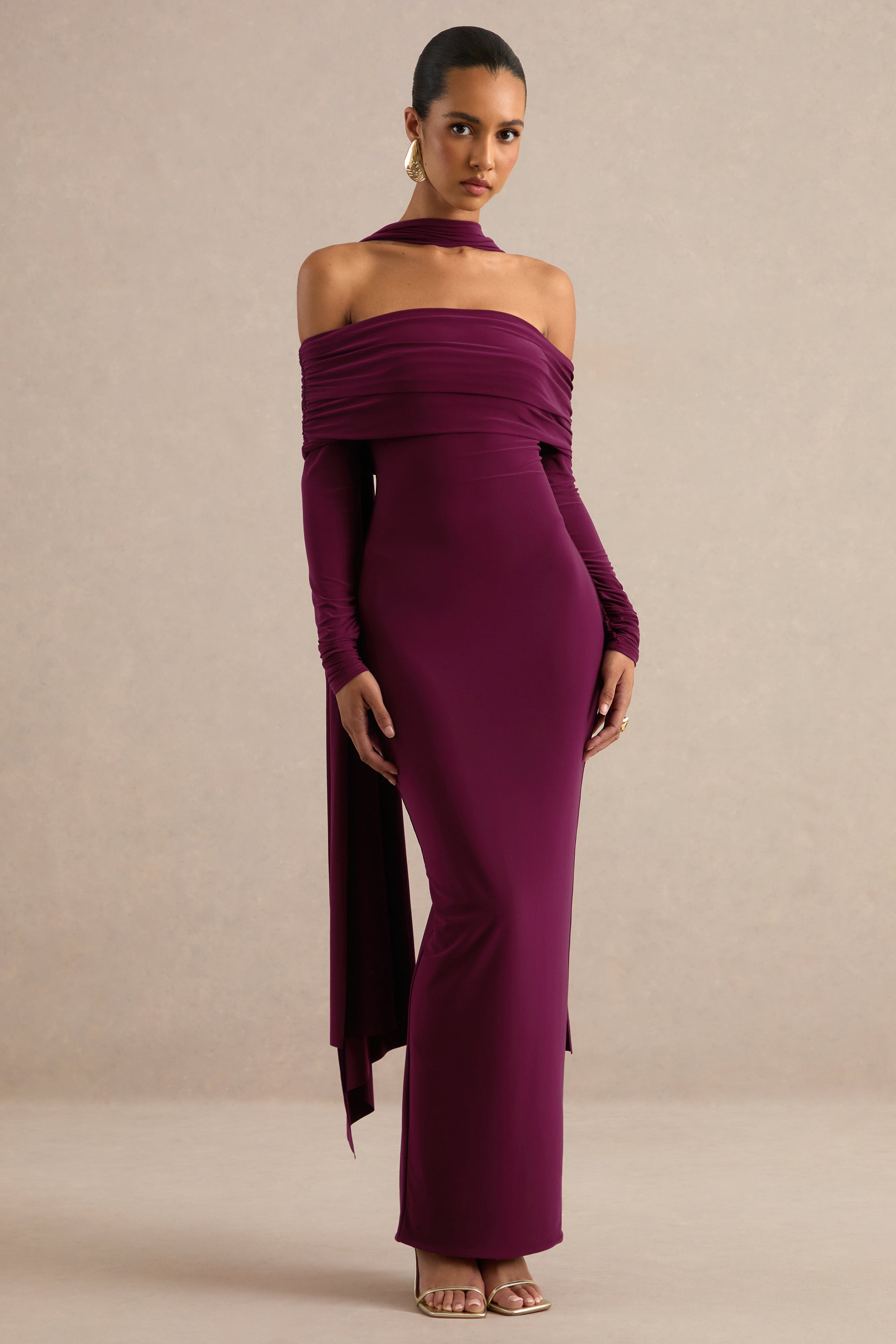 ECM_HR_CL138756102 - Julissa _ Burgundy Bardot-Neck Maxi Dress With Scarf Detail 5.jpg