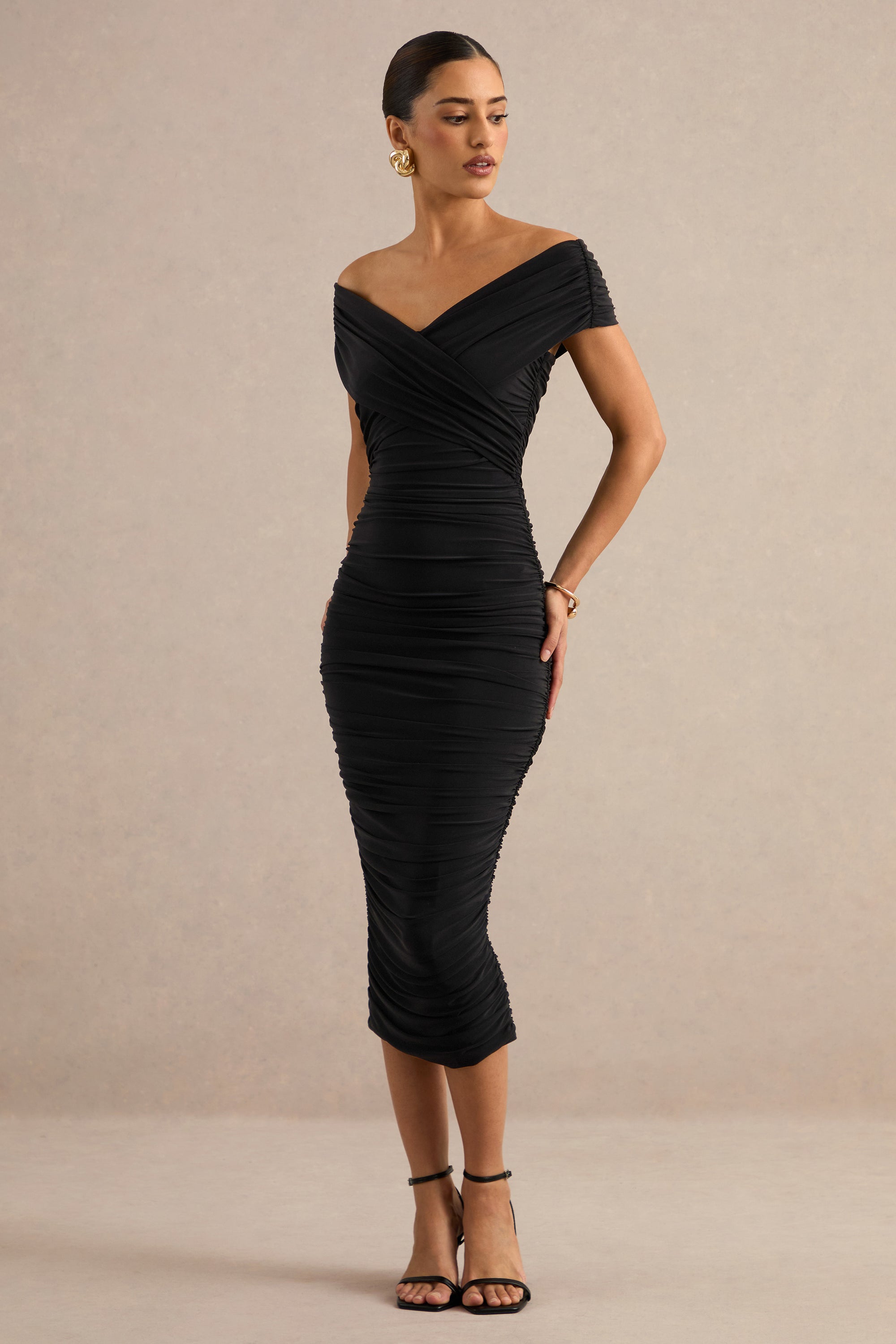 ECM_HR_CL138780001 - Evanthe _ Black Wrapped Bardot-Neck Midi Dress 0.jpg