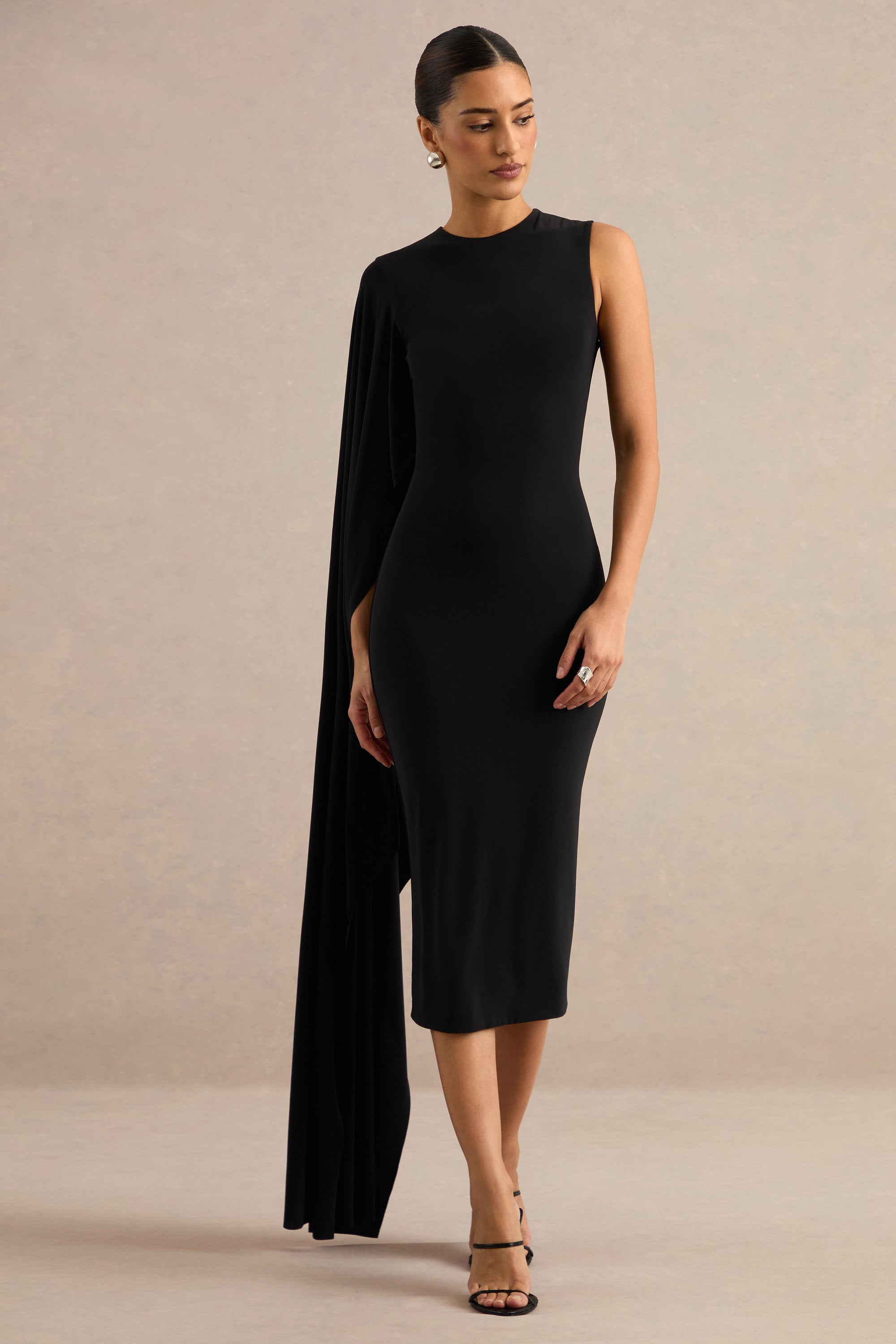 ECM_HR_CL138800001 - Ilarie _ Black Round-Neck Midi Dress With Cape Sleeve 0.jpg