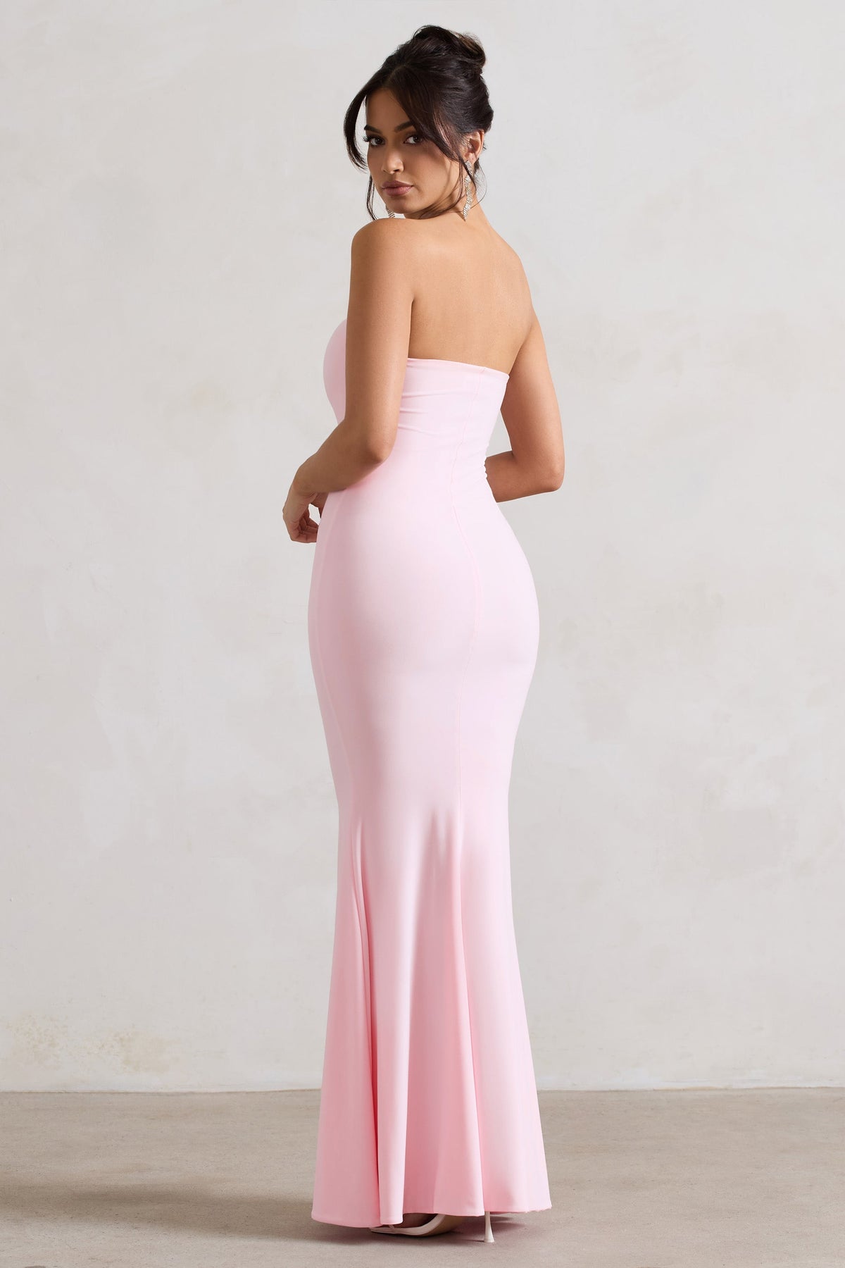 Ceremony | Pink Bandeau Fishtail Maxi Dress