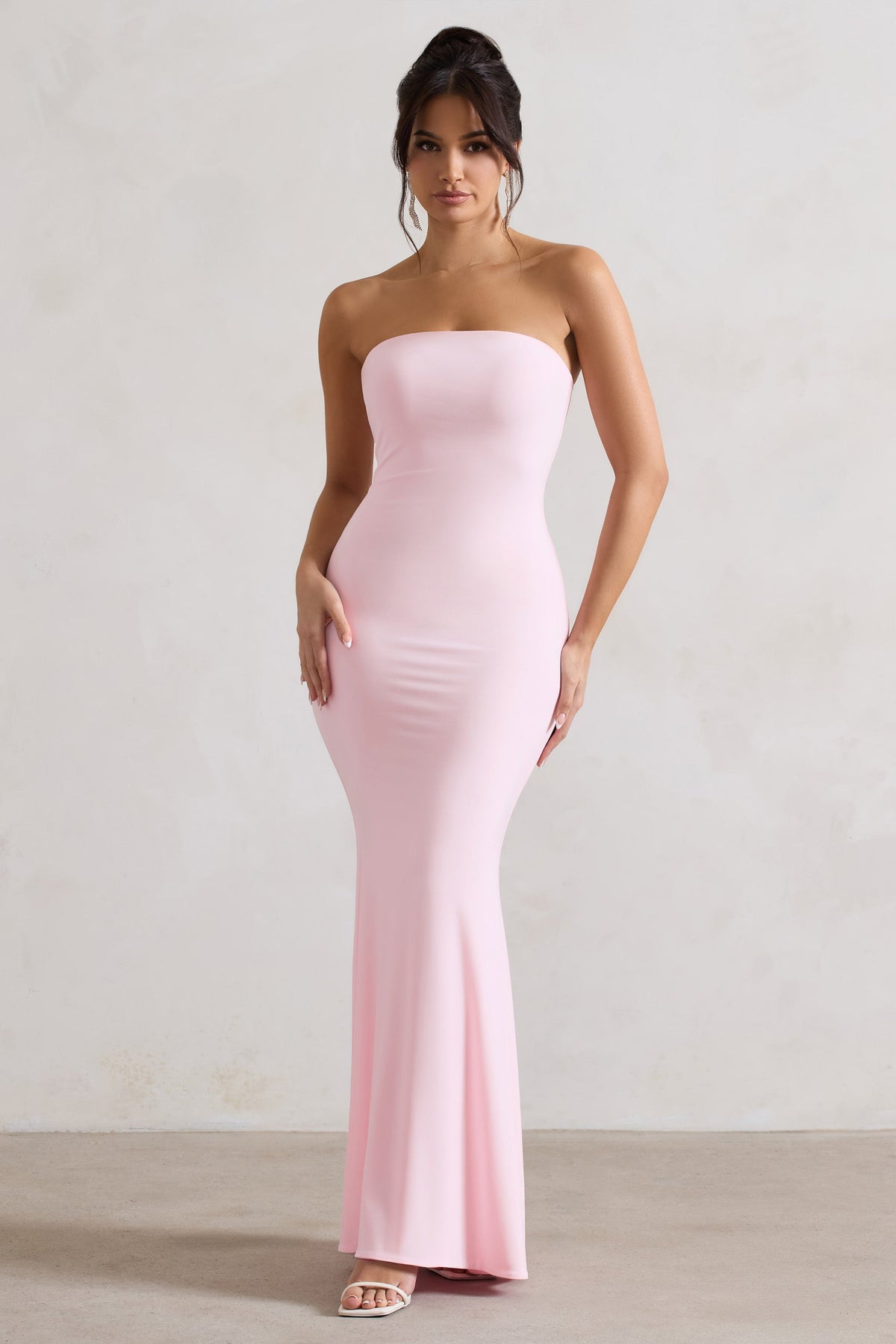 Ceremony | Pink Bandeau Fishtail Maxi Dress