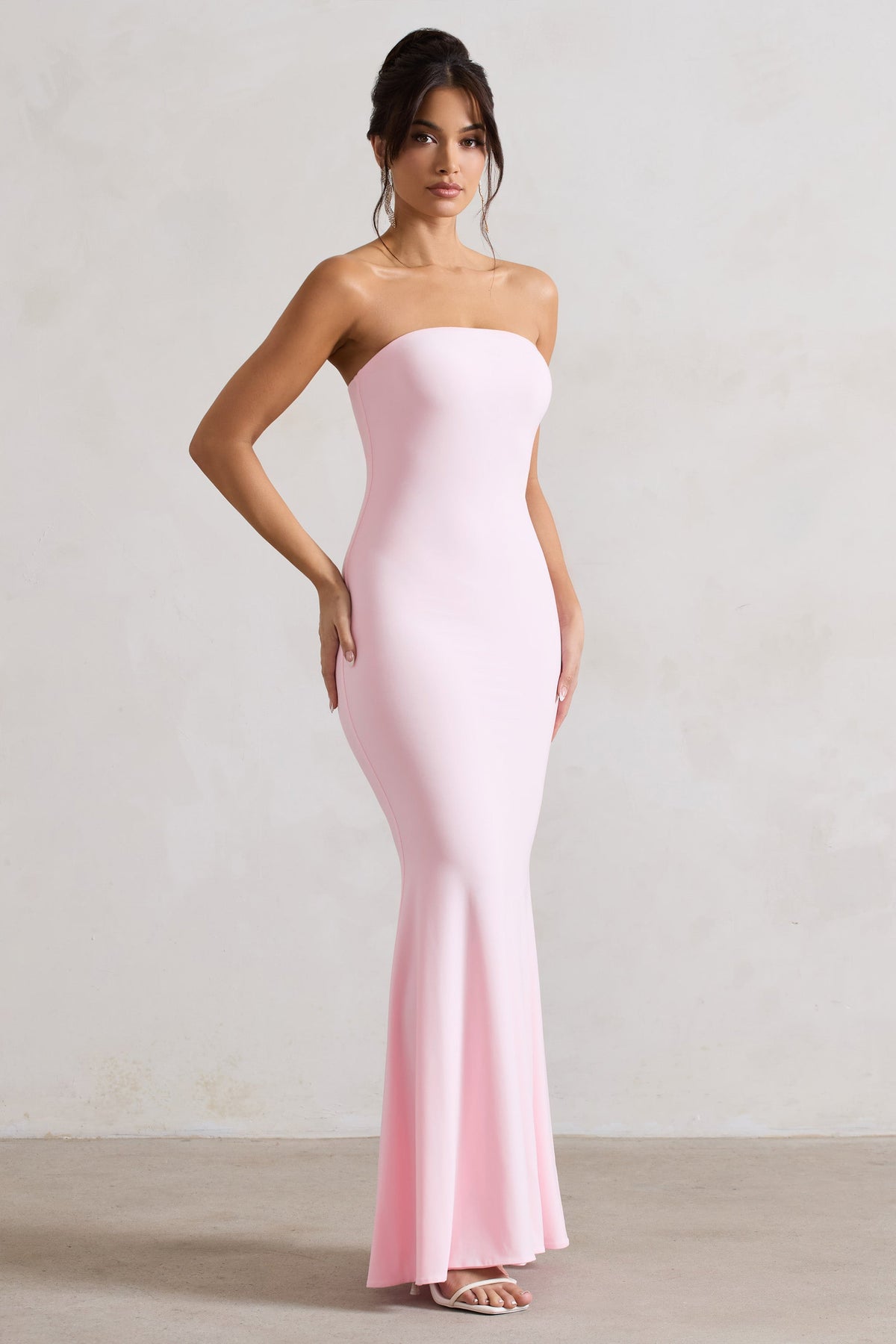 Ceremony | Pink Bandeau Fishtail Maxi Dress