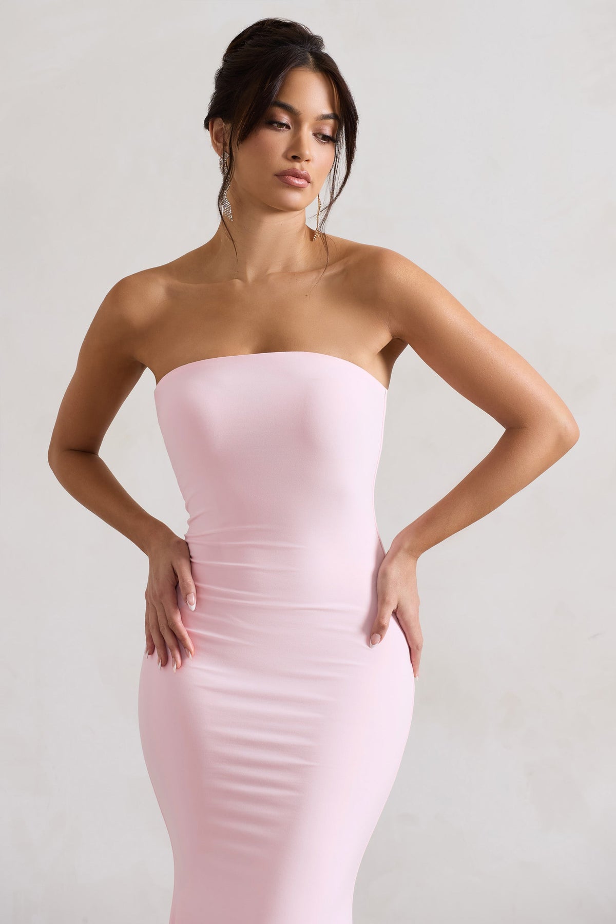 Ceremony | Pink Bandeau Fishtail Maxi Dress