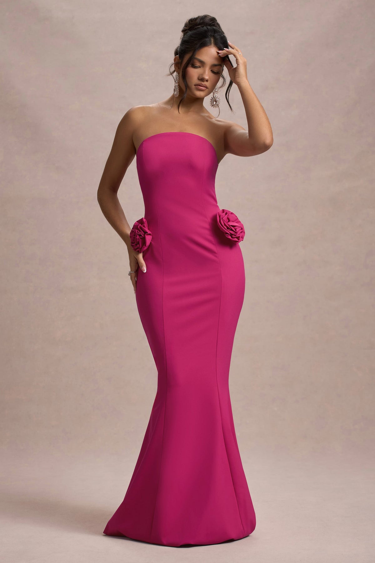 WB_CC_HR_CL134833112-BestOfTheBestDarkPinkStraplessFishtailMaxiDressWithCorsages12