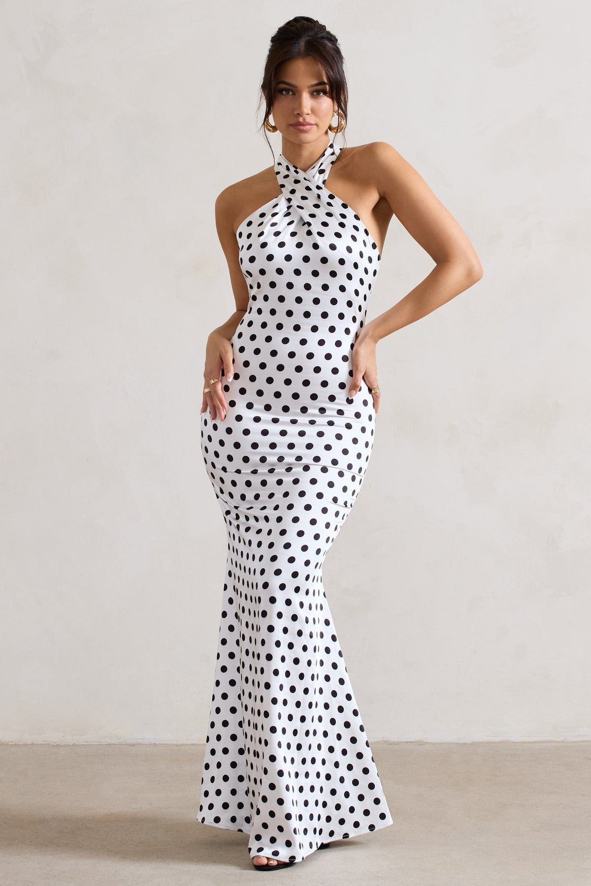 WB_CL126739135-UnstoppableWhitePolkaDotSatinCrossOverHalterNeckMaxiDress0