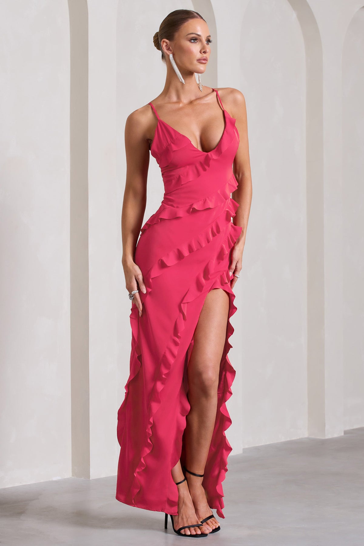 WB_CL127687073-RunTheWorldHotPinkSweetheartNecklineRuffleMaxiDress7