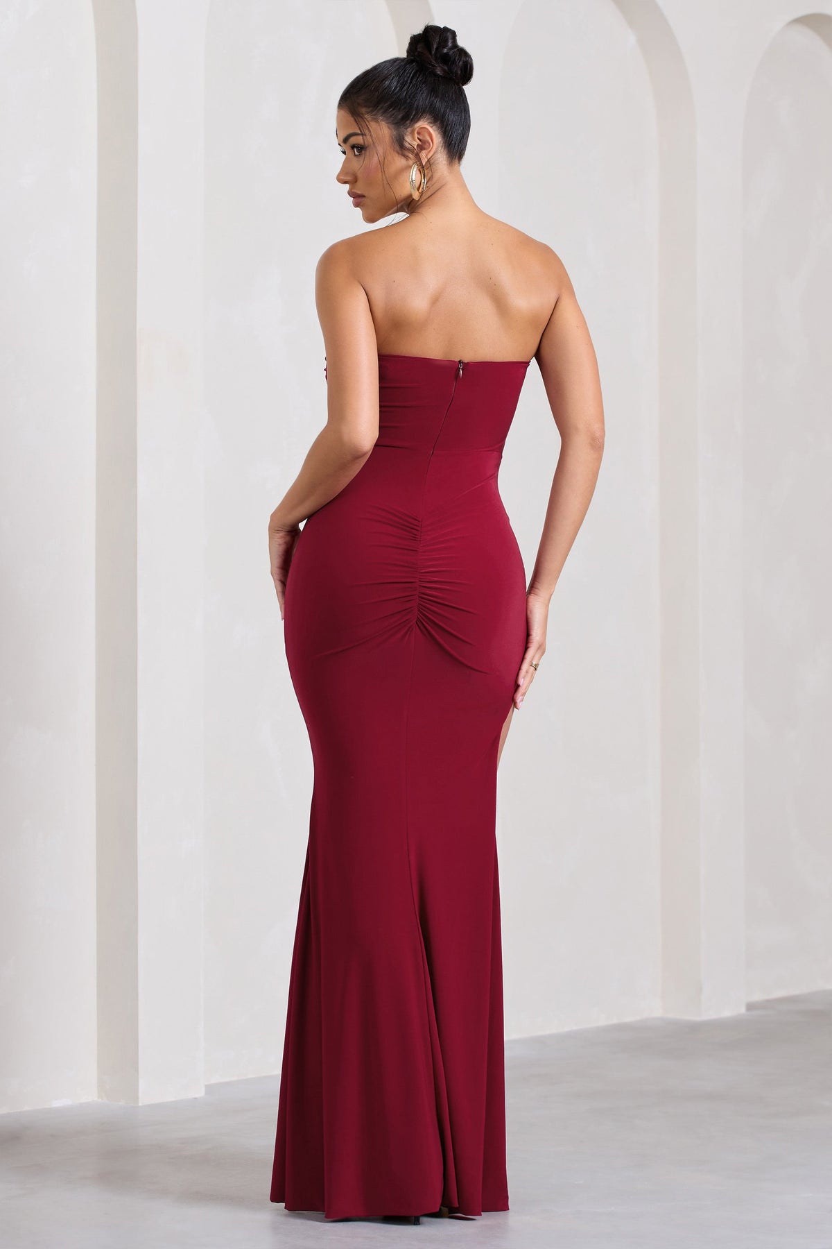 Nomad | Berry Strapless Split Maxi Dress