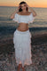 Vista | White Broderie Ruffled Tiered Maxi Skirt