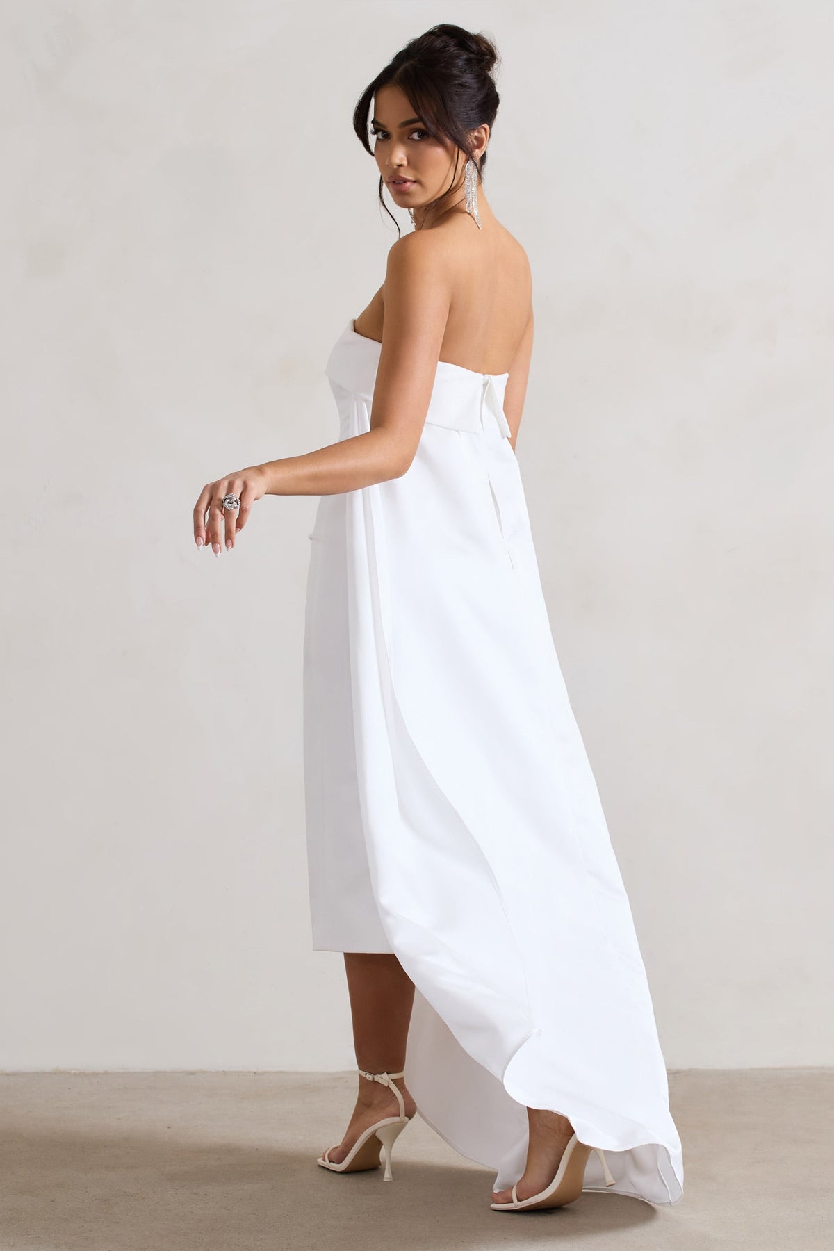 cream bandeau midi dress Summer Cream Midi Dress - US 8